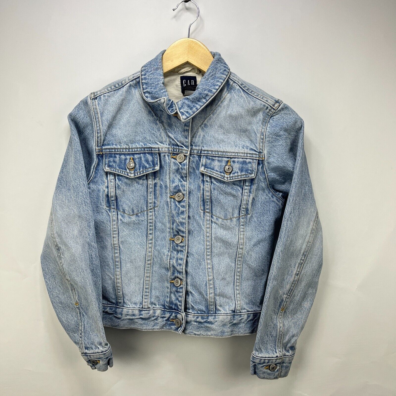 Gap × Vintage Vintage Gap Denim Jacket Light Wash Womens Small Retro Y2K Size S / US 4 / IT 40 - 1 Thumbnail