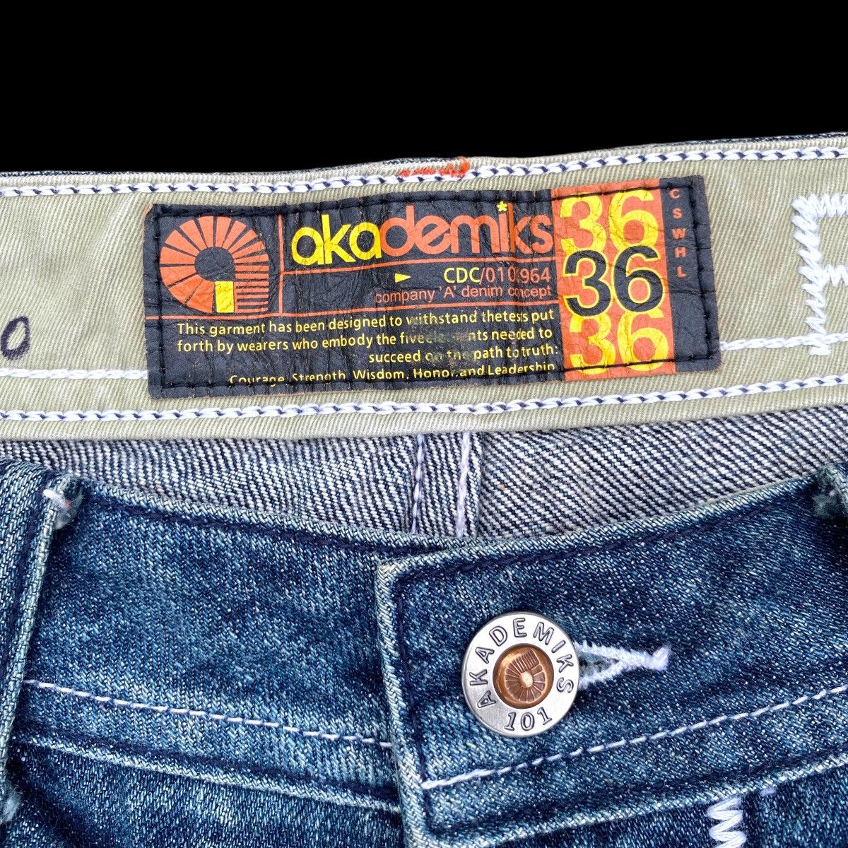 JNCO × Vintage Super Baggy Akademiks Long Denim Acid Wash Carpenter Jeans Size US 36 / EU 52 - 21 Thumbnail