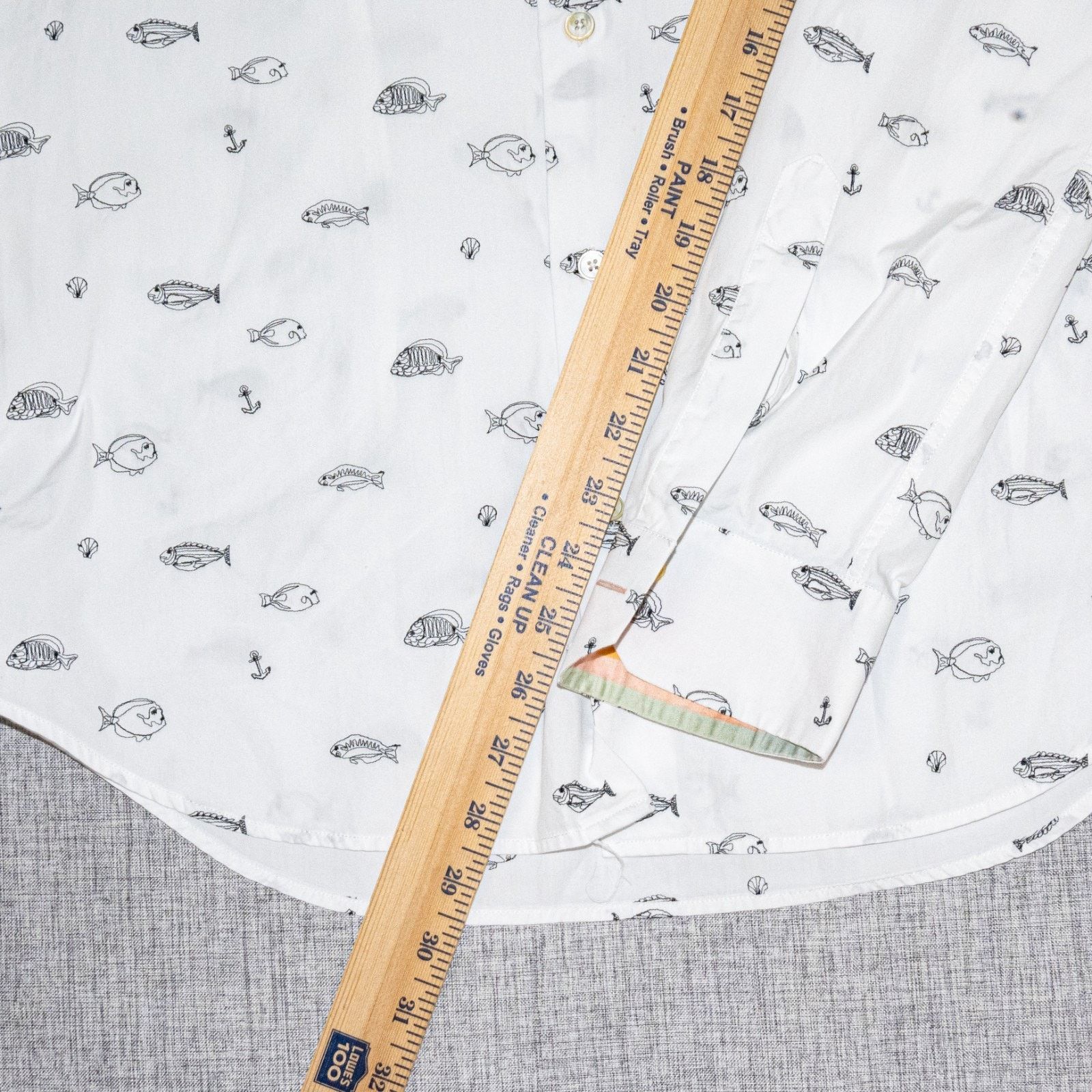 Paul Smith Paul Smith Large White fish Embroidered Button up Shirt Size US L / EU 52-54 / 3 - 12 Thumbnail
