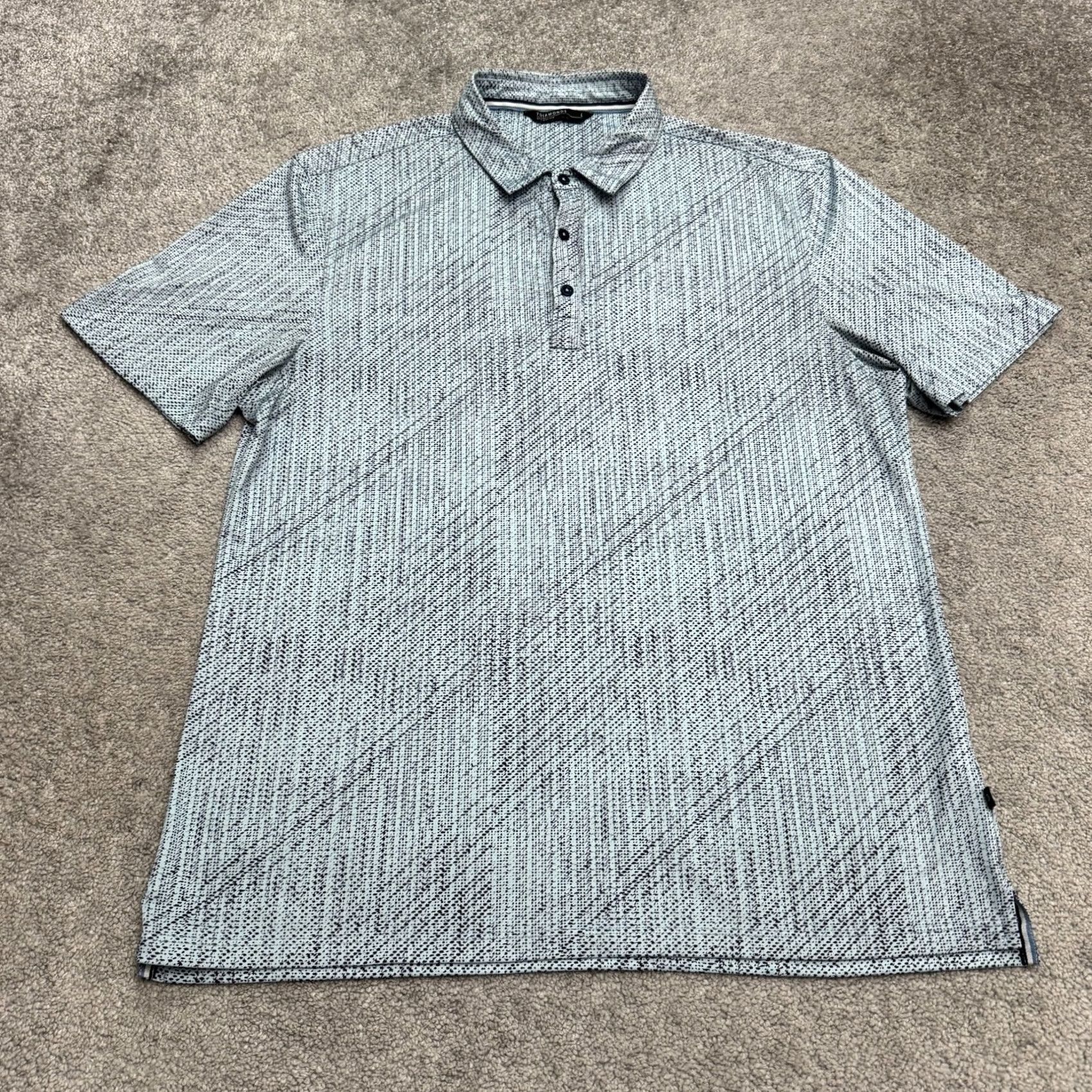 Vintage 7 Diamonds Polo Shirt Geometric Blue 7 Diamonds Mens Regular Large Polo Shirt Short Sleeve Lightweight Stretch Activewear Casual Golf Top Size US L / EU 52-54 / 3 - 2 Thumbnail