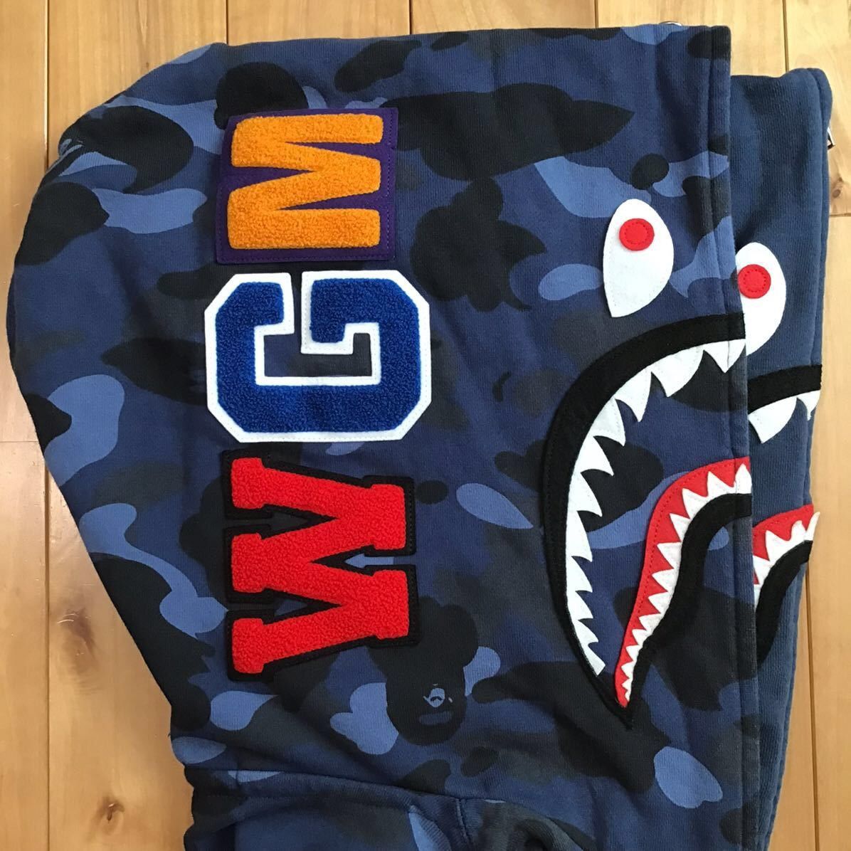 Bape BAPE Double shark full zip hoodie Blue camo a bathing ape Size US XL / EU 56 / 4 - 4 Thumbnail