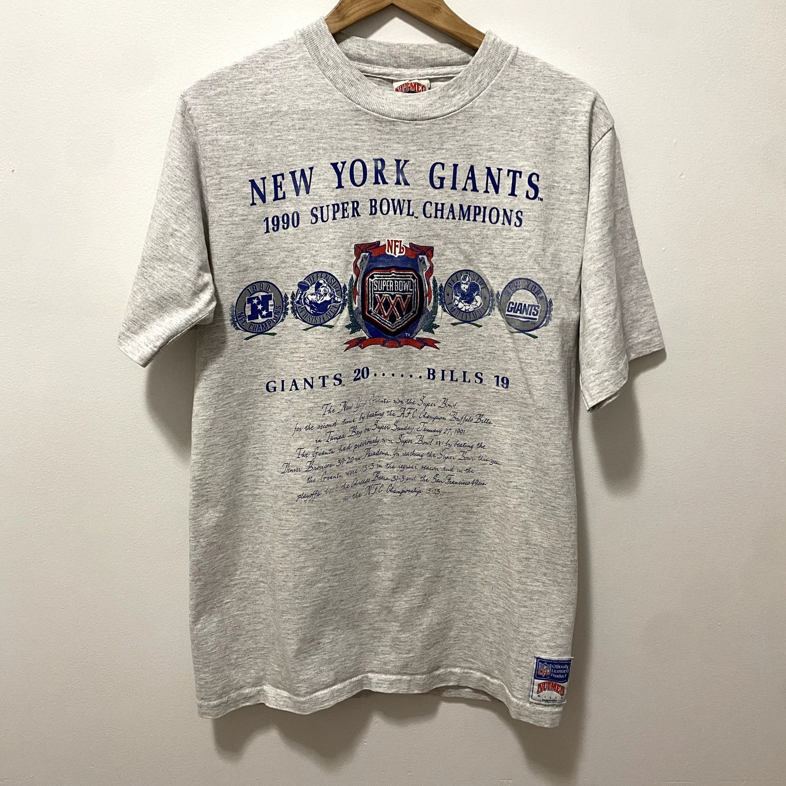 Nutmeg Vintage NY Giants 1990 Super Bowl Champions Nutmeg T Shirt Size US L / EU 52-54 / 3 - 1 Thumbnail
