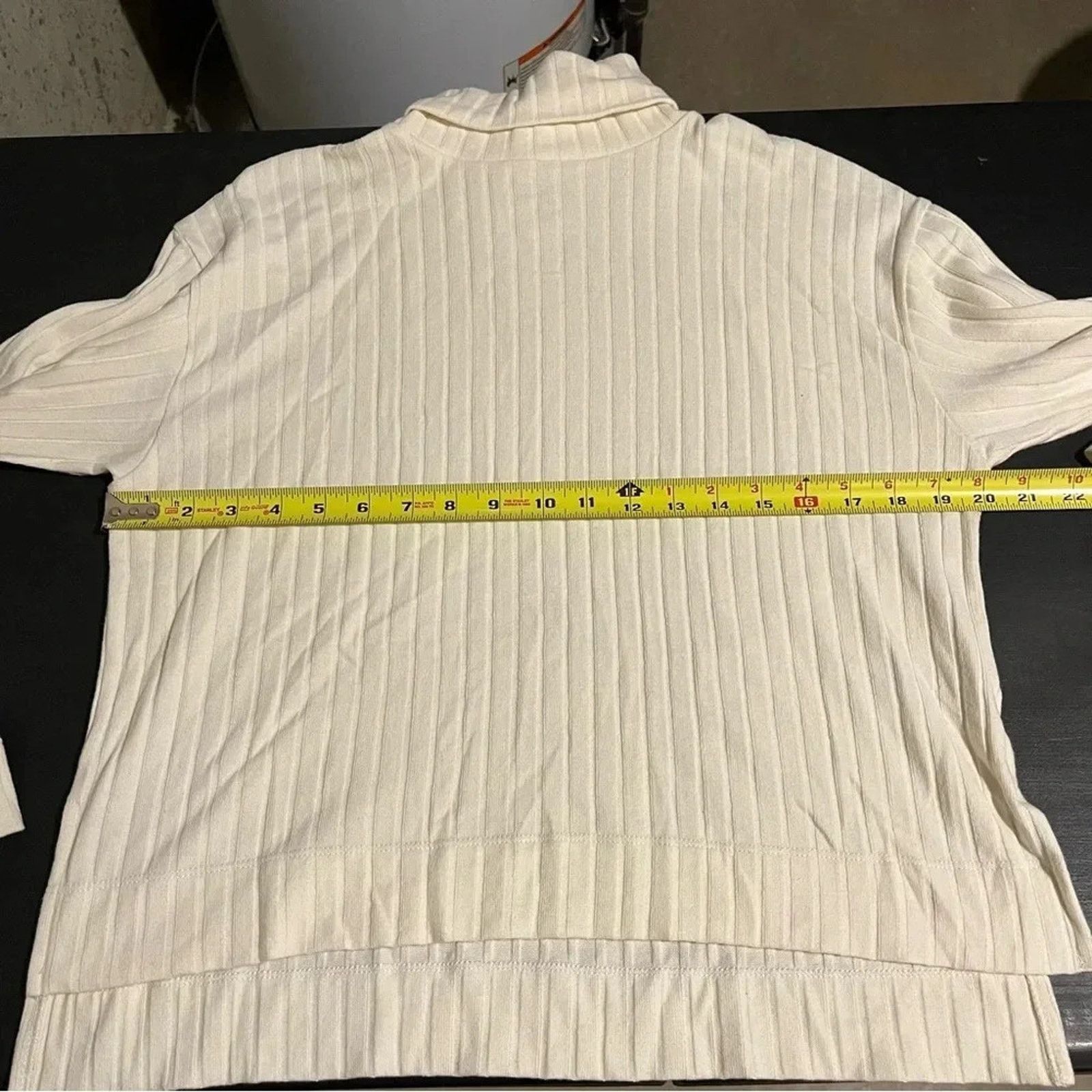 Madewell Madewell Cream Ribbed Long Sleeve Turtleneck Sweater Sz S Size S / US 4 / IT 40 - 6 Thumbnail