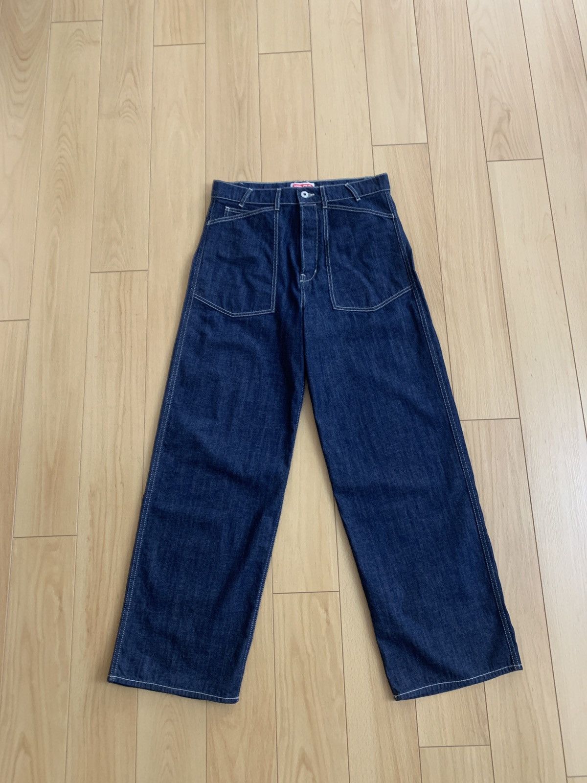 image of Kenzo Sailor Loose-Fit Jeans in Washed Indigo, Men's (Size 30)