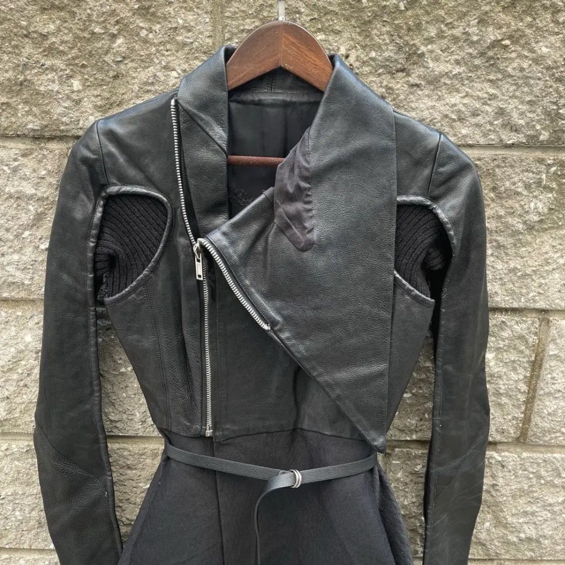 Rick Owens Rick Owens 2010 Leather Dress Jacket Size XS / US 0-2 / IT 36-38 - 4 Thumbnail