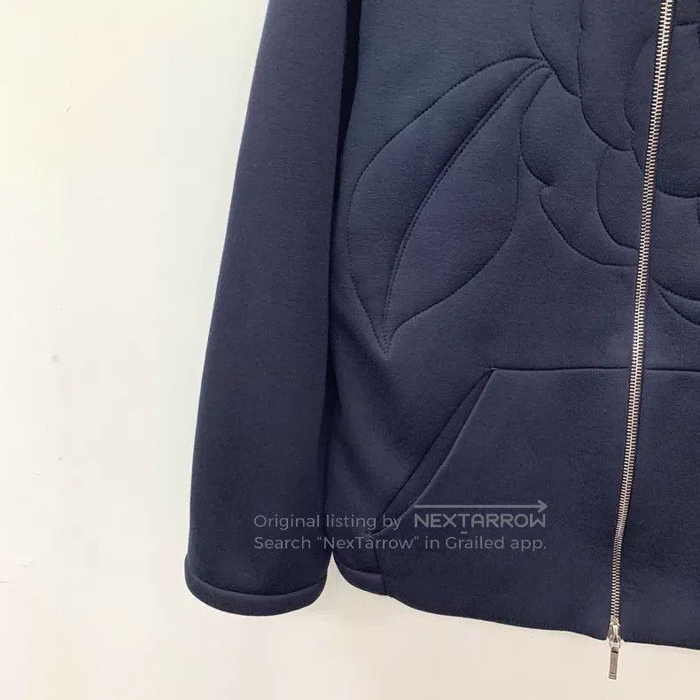 Chanel Chanel Dark blue camellia embossed stand-up collar zipper Size XS / US 0-2 / IT 36-38 - 4 Thumbnail