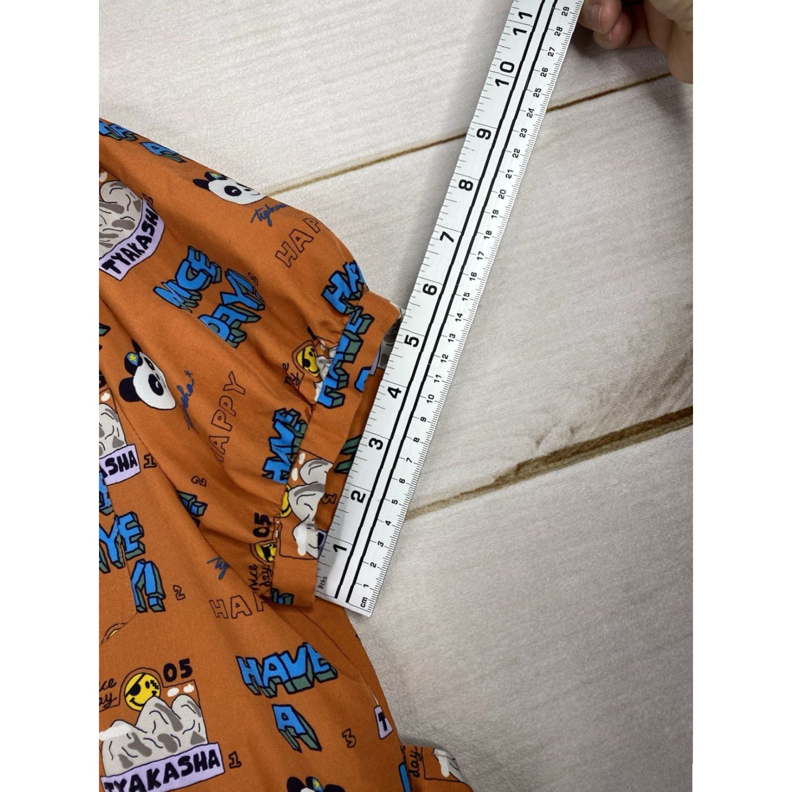 Vintage VINTAGE Tyakasha Dress Panda Print Asian Streetwear Graphic Chiffon Midi A-Line Tunic Short Sleeve Collared Button Embroidered Orange Women S Size S / US 4 / IT 40 - 5 Thumbnail