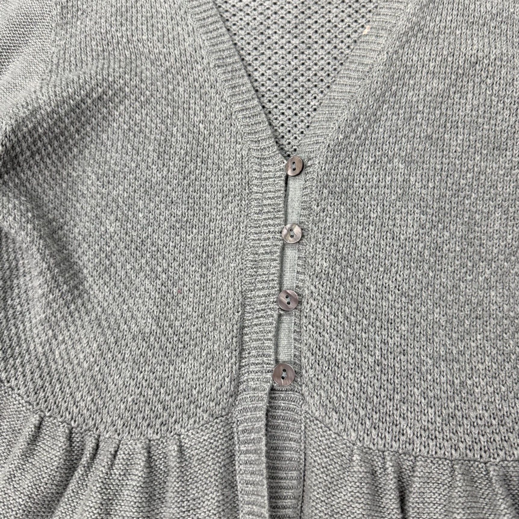 Eddie Bauer Eddie Bauer Cardigan Womens Large Gray Silk Blend Button Front Peplum Size L / US 10 / IT 46 - 2 Thumbnail