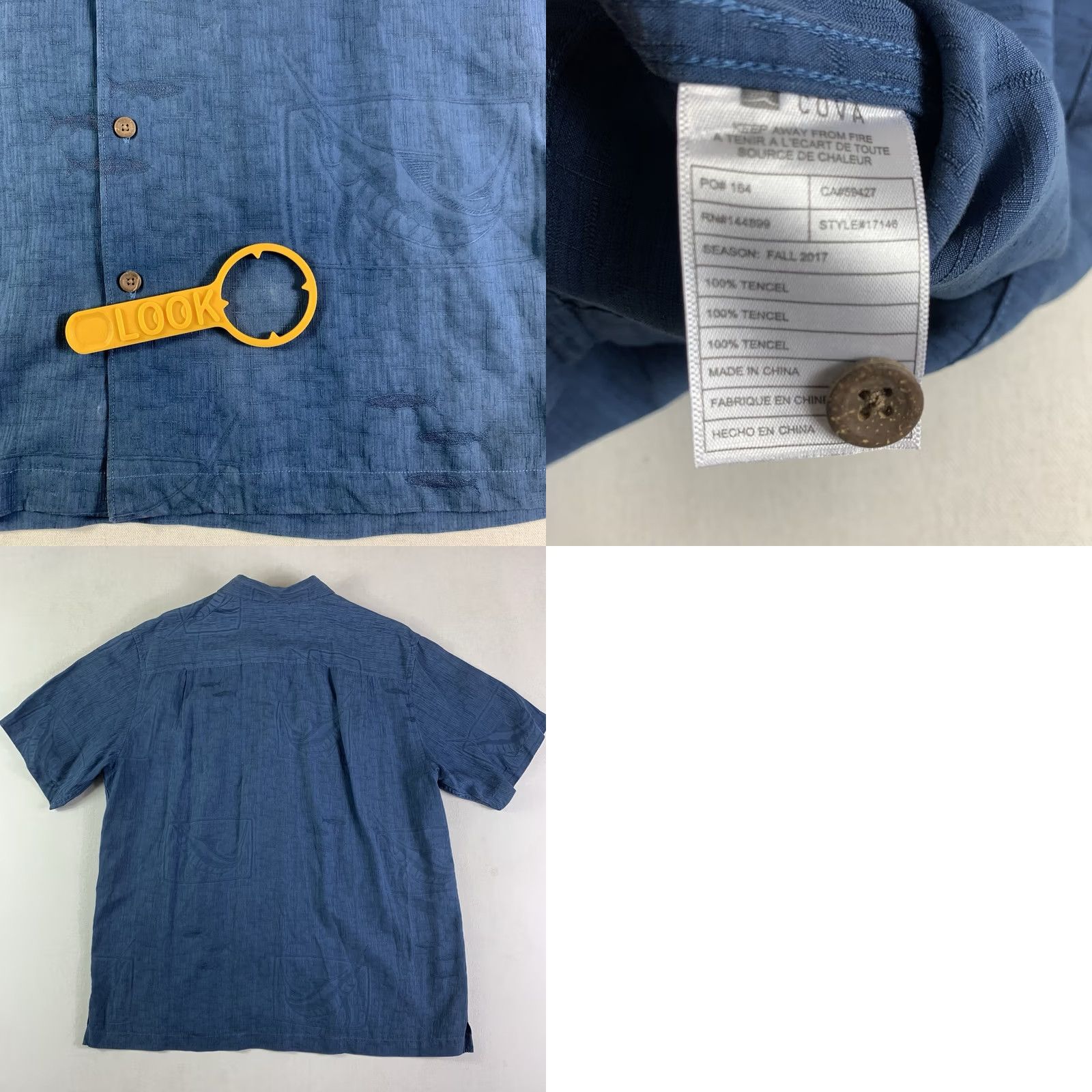 Vintage VINTAGE? No — Cova Fish All Over Print Shirt Mens XL Button-Up Short Sleeve Tencel Blue Marlin Printed? Size US XL / EU 56 / 4 - 8 Thumbnail