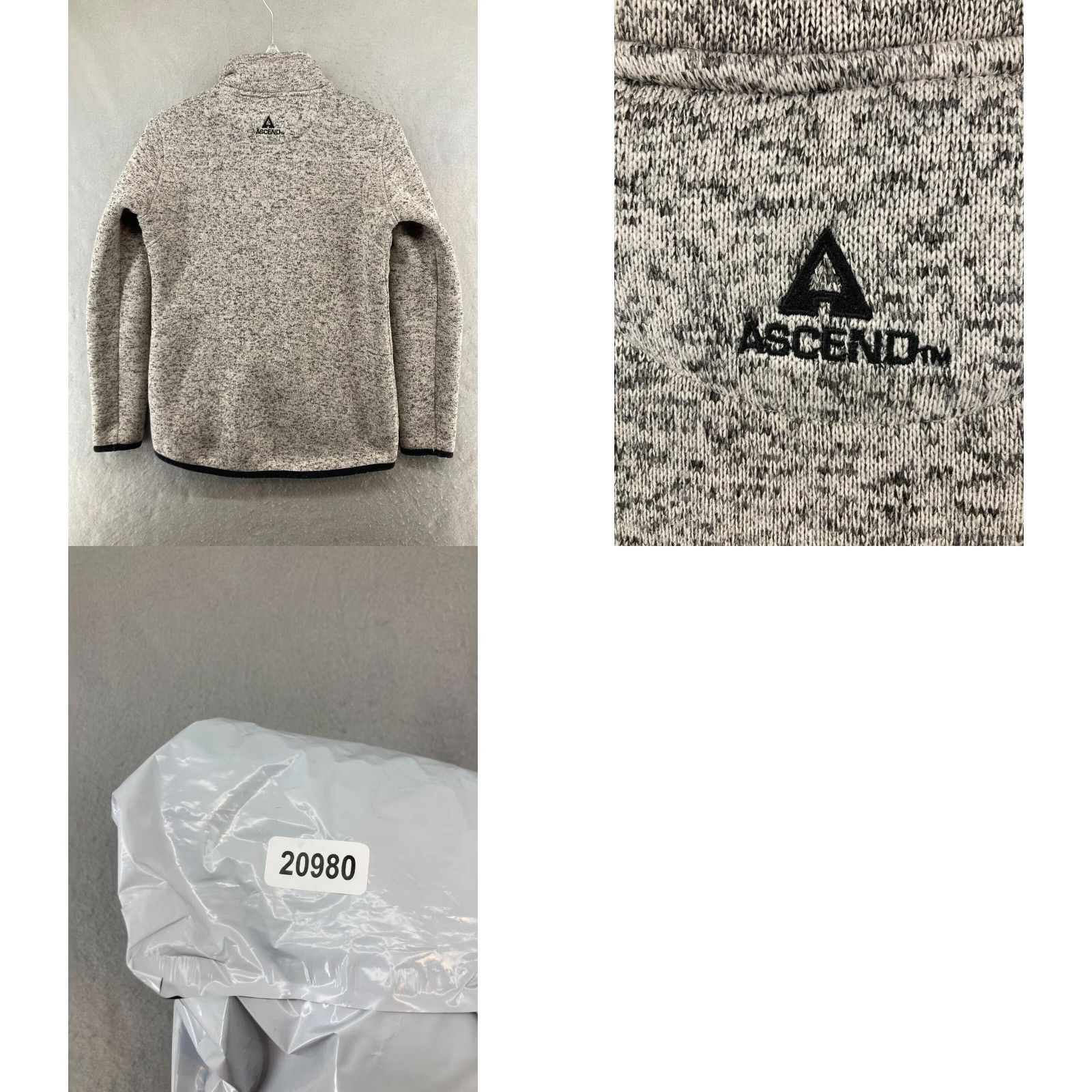 ASCENO Ascend Women's Small Gray Full Zip Sherpa Lined Sweater Outdoor Cotton Blend Size S / US 4 / IT 40 - 8 Thumbnail