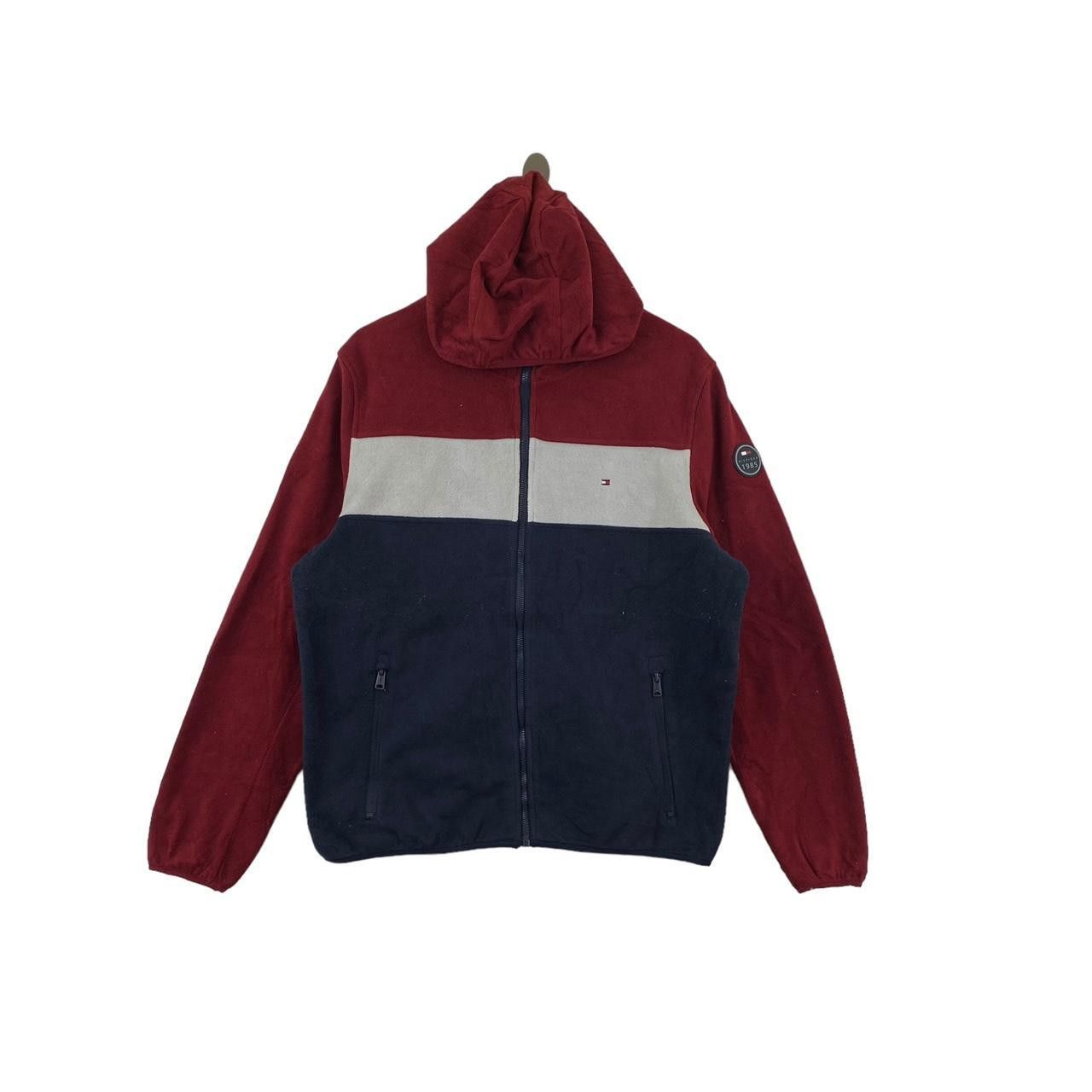 Tommy Hilfiger Vintage TOMMY HILFIGER 1985 Flag Striped Fleece Hoodie Size XL / US 12-14 / IT 48-50 - 1 Thumbnail