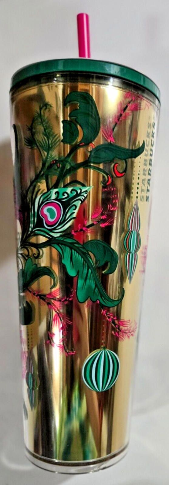 Designer Starbucks Tumbler Gold Green 2024 24 oz RARE NWT Size ONE SIZE - 5 Thumbnail