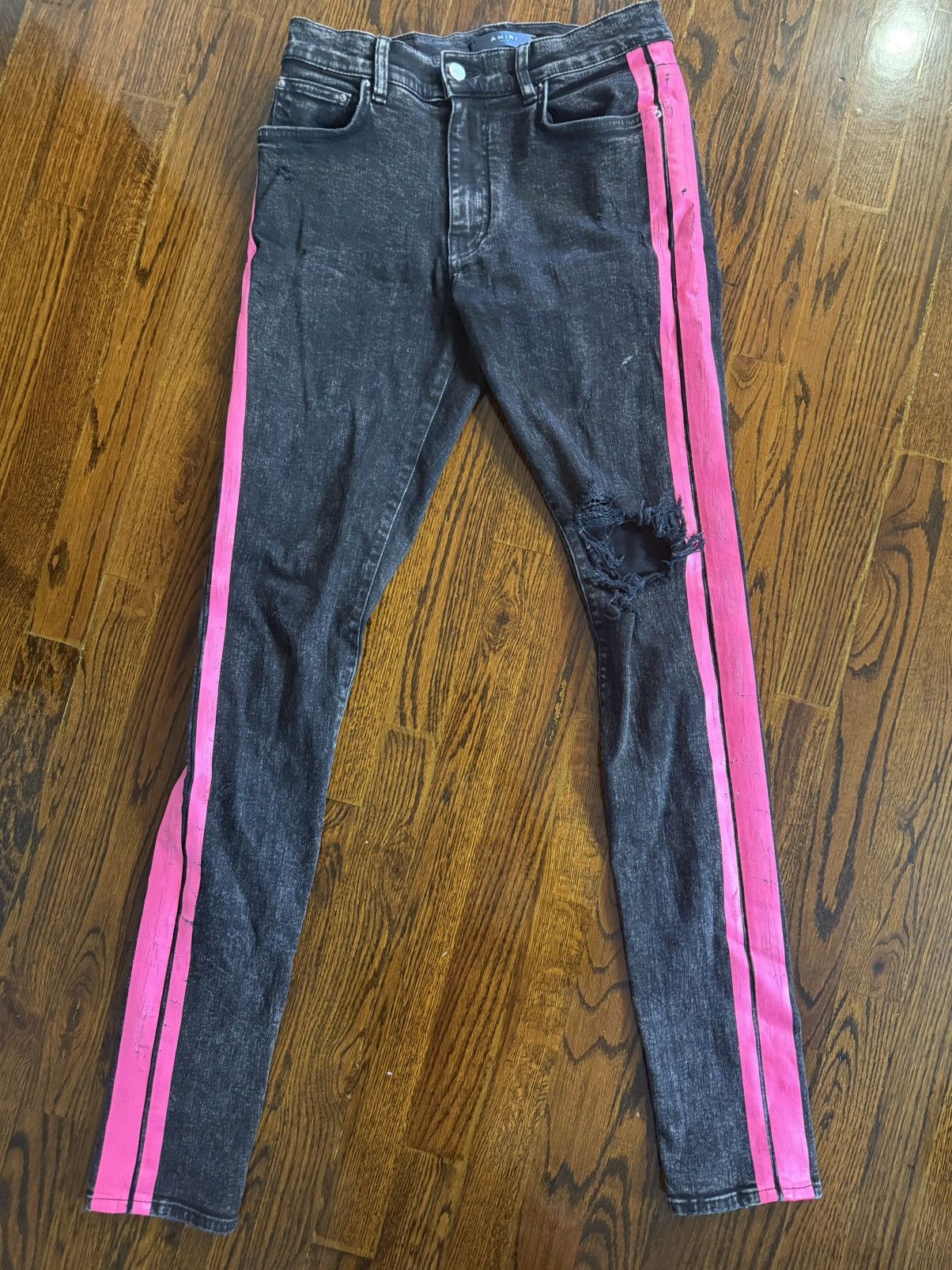 Amiri Amiri pink stripe jeans Size US 30 / EU 46 - 1 Thumbnail