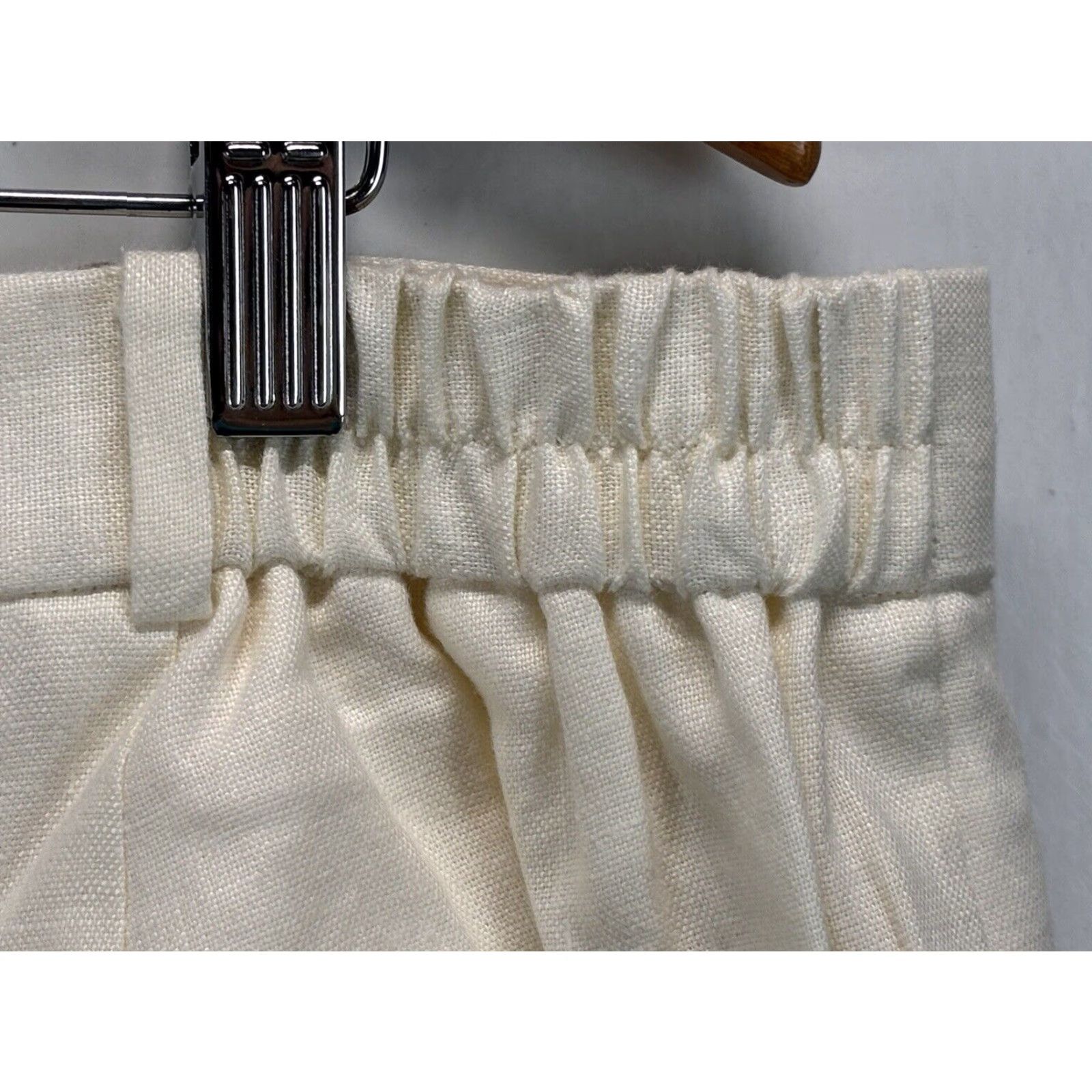 Ralph Lauren VINTAGE Lauren Ralph Lauren Linen Pants Women Plus 20W Ivory Flat Front Beach Dress Slacks Size 42" / US 20 - 5 Thumbnail