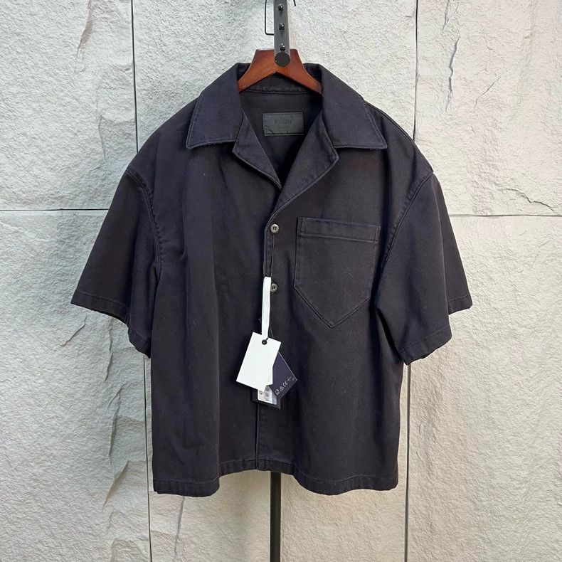 Prada Prada Black back embossed triangle label denim short-sleeve Size US L / EU 52-54 / 3 - 1 Thumbnail