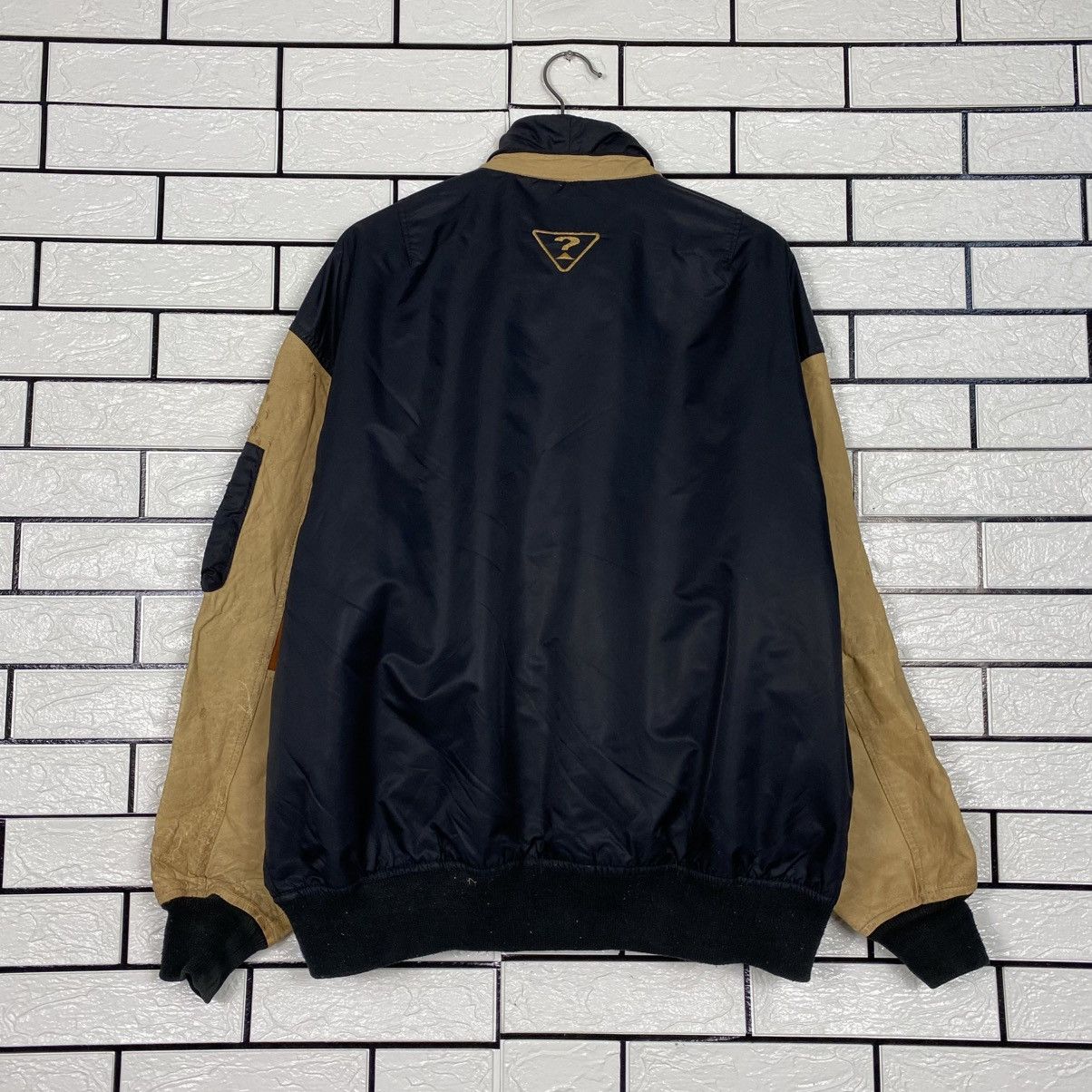 Guess 📌Vintage Bomber Leather Jacket Guess Big Logo Embroidery Size US L / EU 52-54 / 3 - 9 Thumbnail