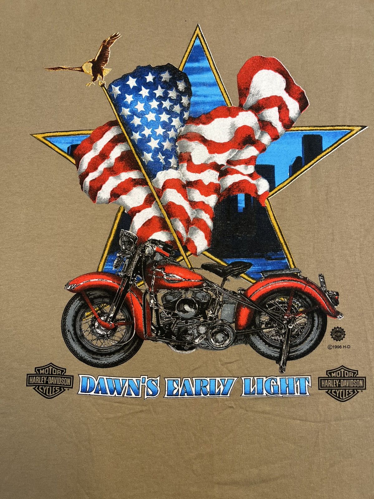 Harley Davidson Vintage 90s Harley Davidson Dawns Early Night USA T Shirt Size US L / EU 52-54 / 3 - 2 Thumbnail