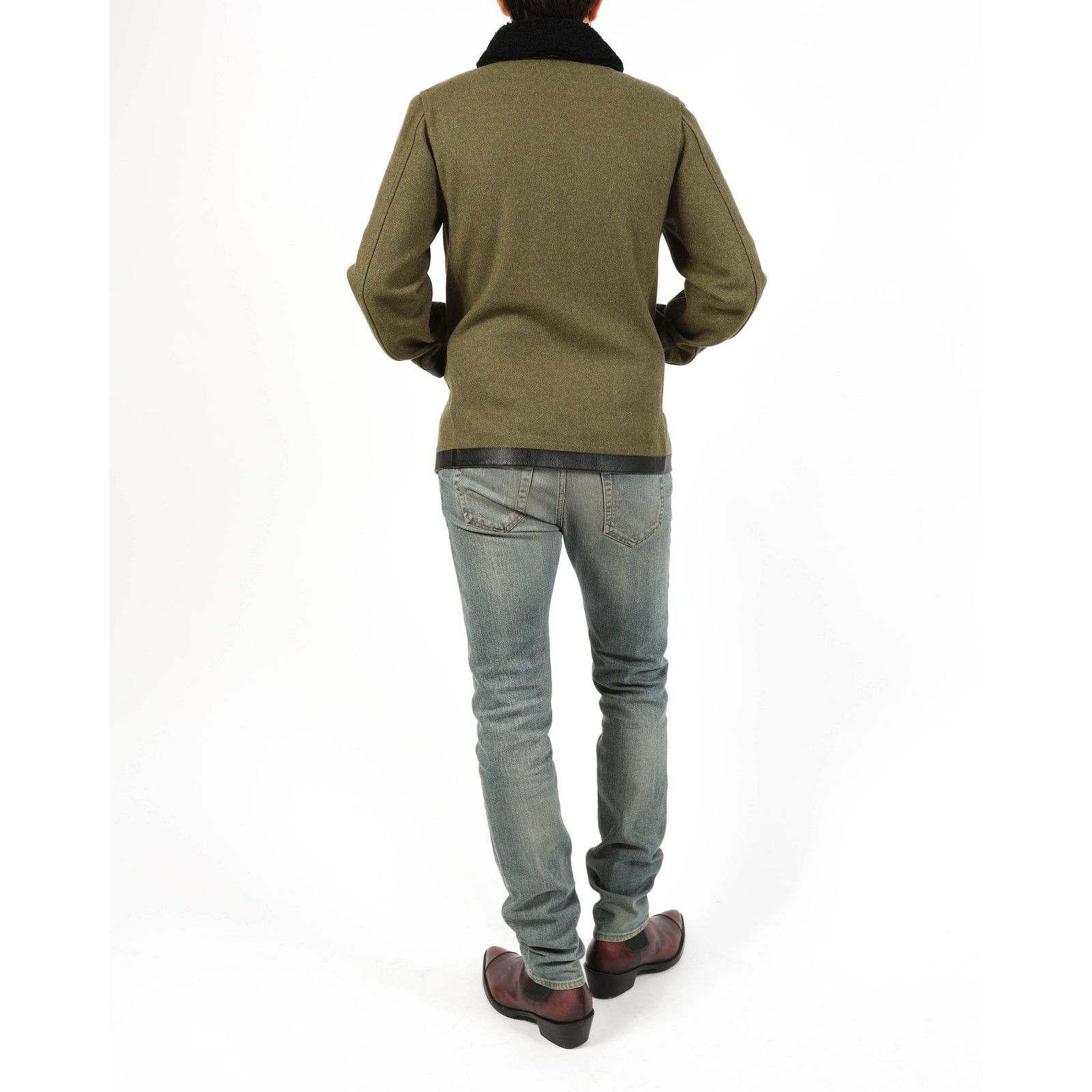 Berluti FW17 Double Breasted Caban Coat in Khaki Wool Size US M / EU 48-50 / 2 - 5 Thumbnail