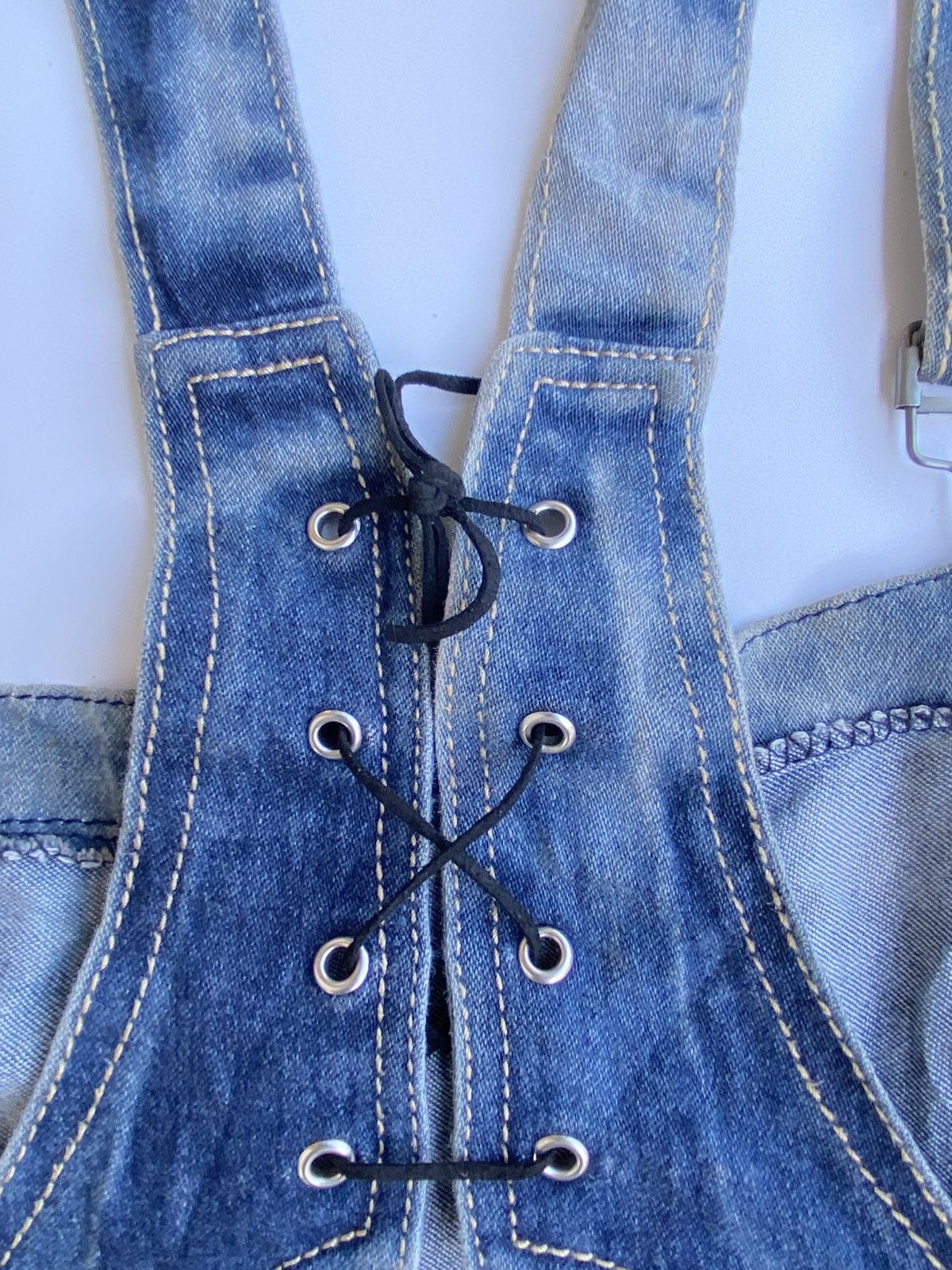 Other Vintage Blue Denim Dungarees Pocket Pullover Jumper Size S Size 27" / US 4 / IT 40 - 15 Thumbnail