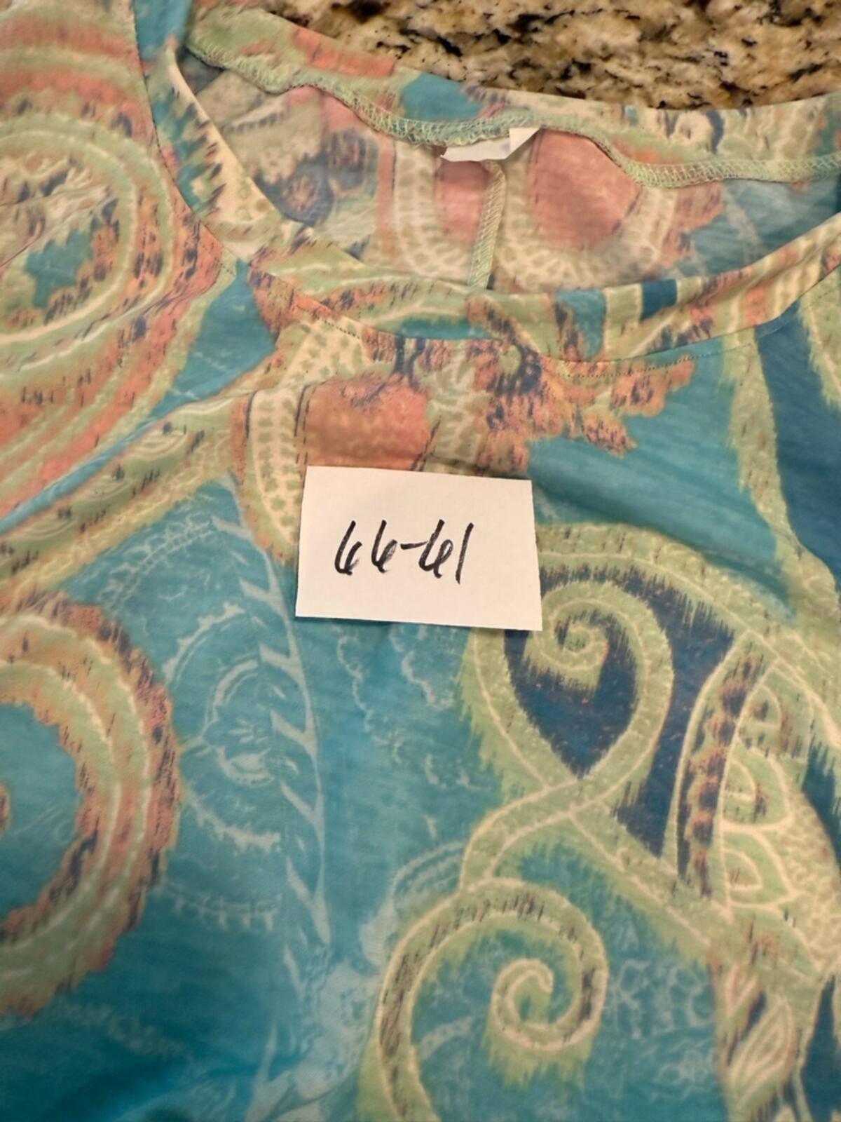 Other Paisley ruffled pastel tunic top teal blue pink green SZ SM Size S / US 4 / IT 40 - 7 Thumbnail