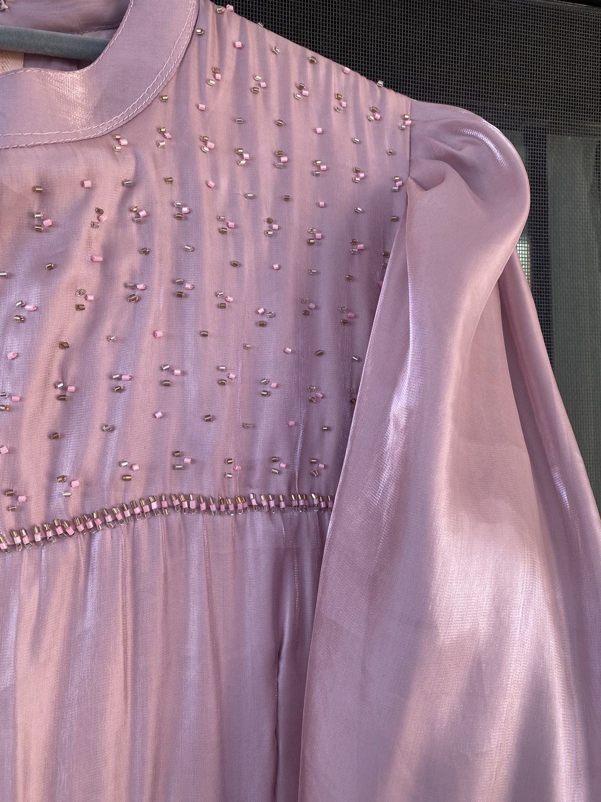 Other Gorgeous Sz L Pink Ruffle Tiered Partywear Maxi Beaded Dress Size L / US 10 / IT 46 - 7 Thumbnail