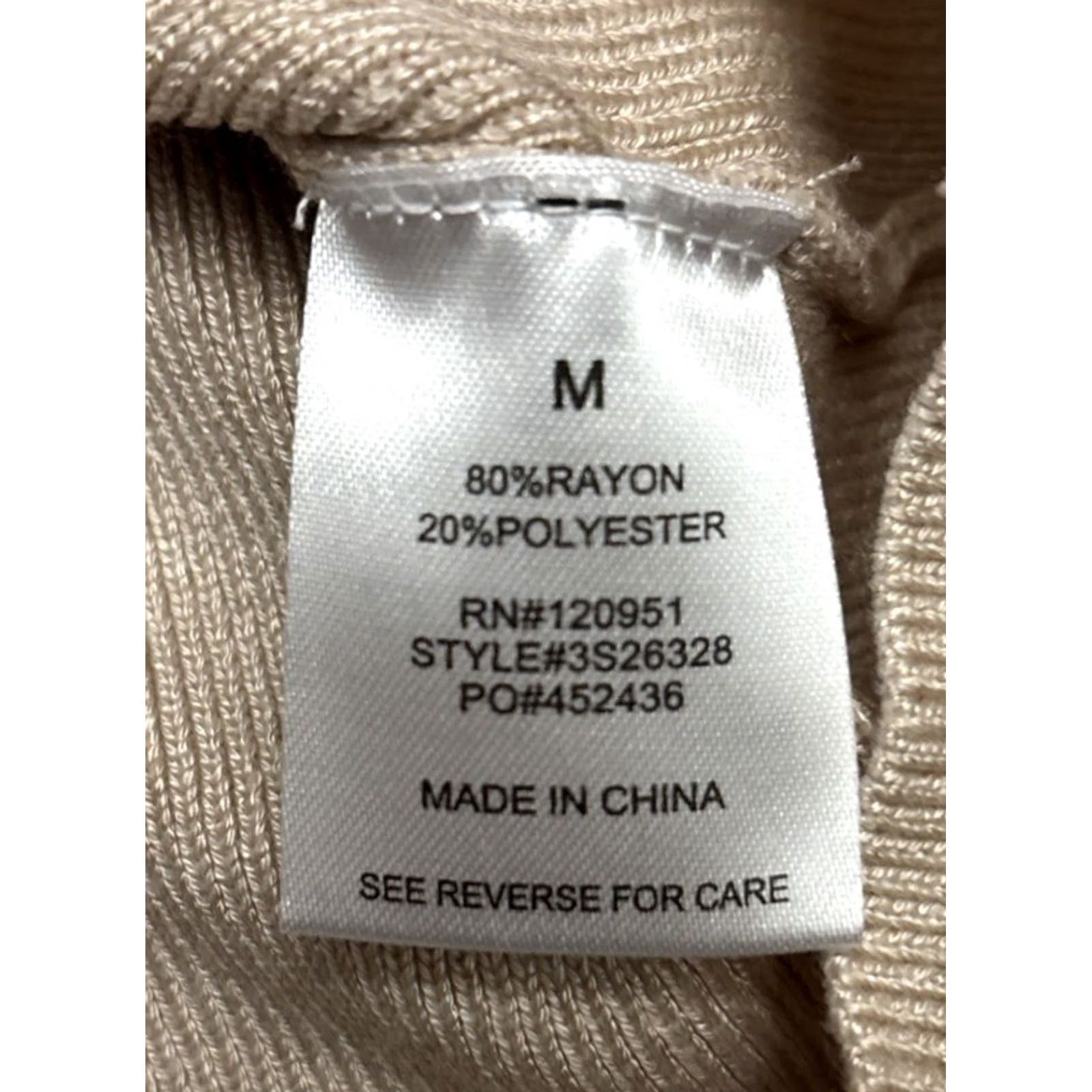 Vintage Pink Rose Sweater Pullover Womens Slim L/S Beige Heather Oatmeal Knit Top M/L 1165 NWT Size M / US 6-8 / IT 42-44 - 6 Thumbnail
