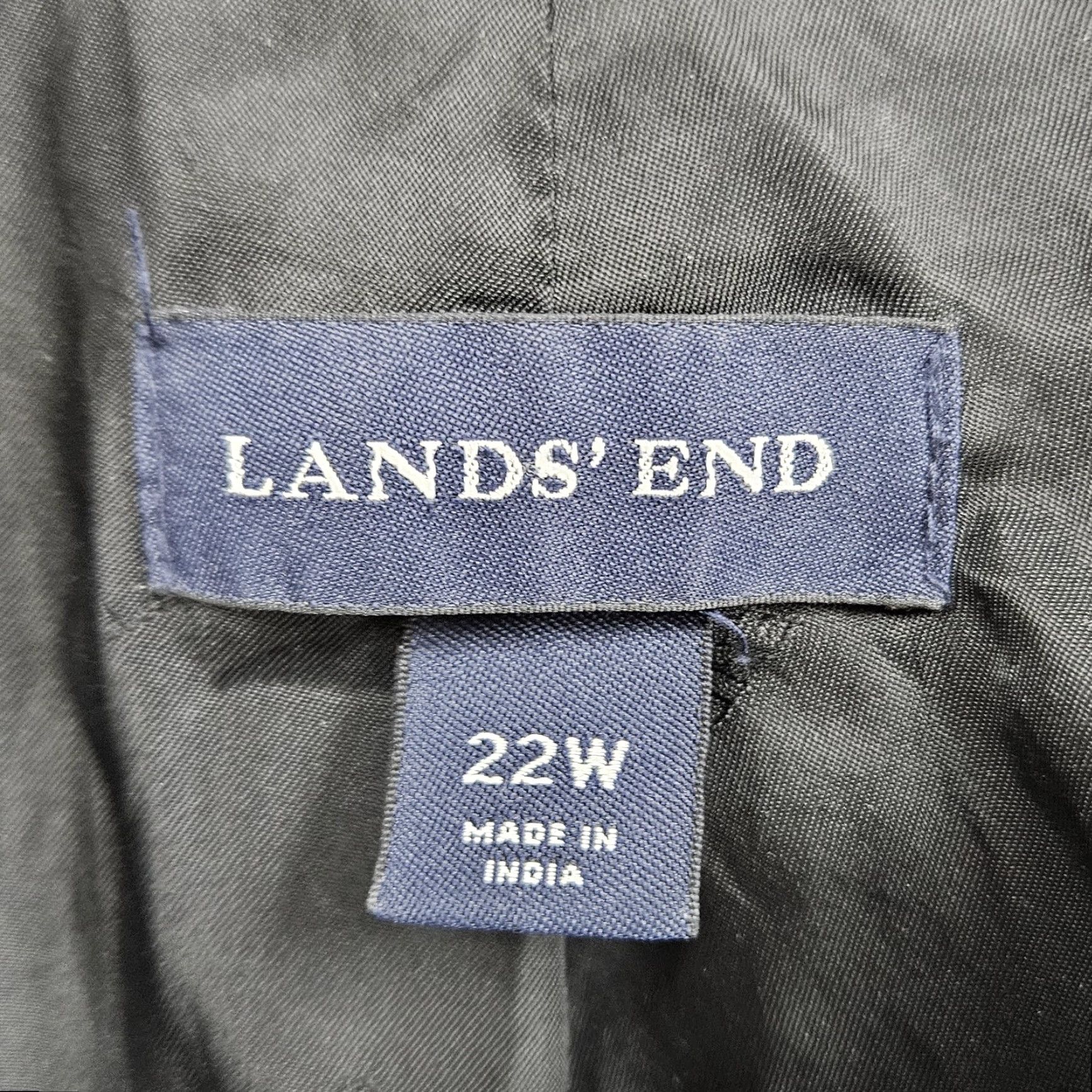 Lands' End VINTAGE Lands' End Black Wool Cashmere Blend Buttoned Collared Lined Overcoat 22W Size 3XL / US 20-22 - 3 Thumbnail