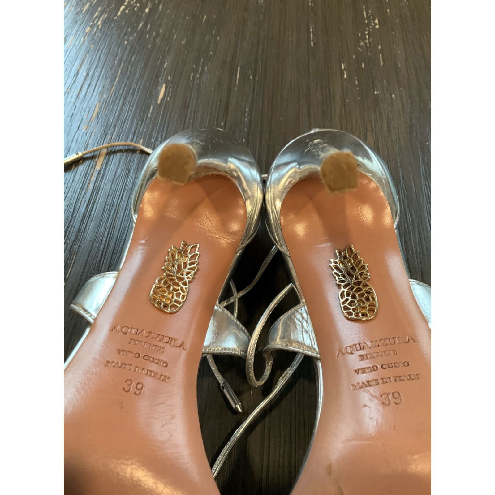 Aquazzura Aquazzura Sandal Main Selling Point Brand: Aquazzura, Model Linda 105 Silver Leather Ankle Tie High-Heel Sandals Size 39 US 8 Womens Men’s? Size US 8 / IT 38 - 7 Thumbnail