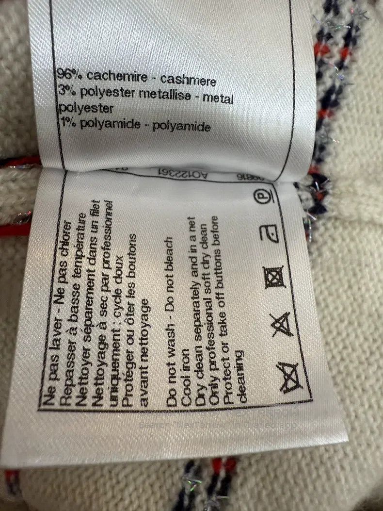 Chanel Chanel White and red striped cashmere jacket Size XXS / US 00 / IT 34 - 7 Thumbnail