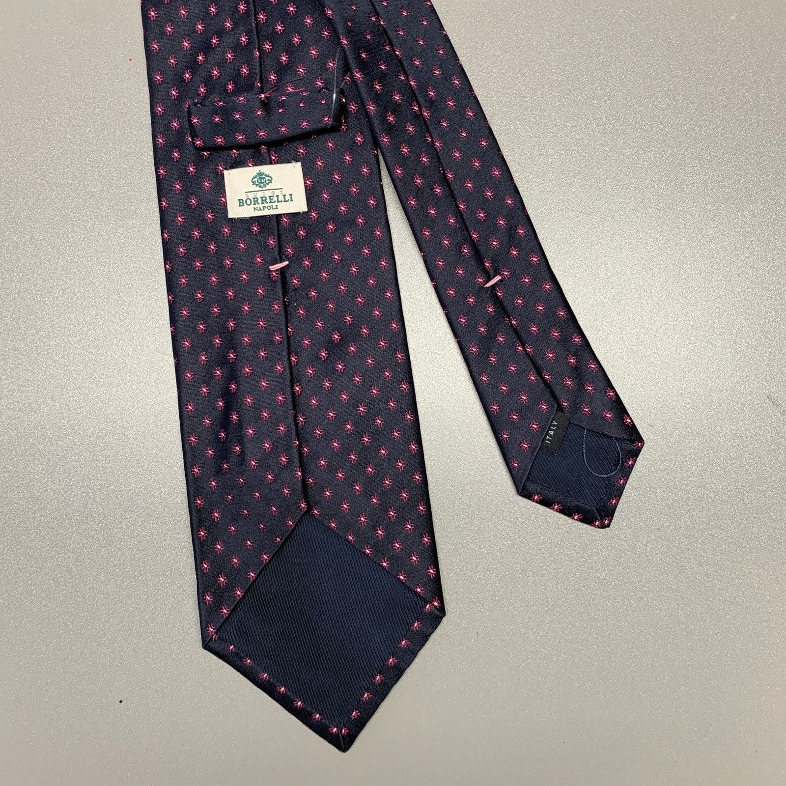 Other BORRELLI Black Red Geometric Silk Tie Size ONE SIZE - 2 Thumbnail