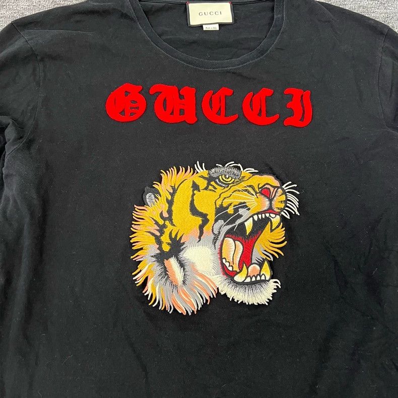 Gucci Gucci Tiger embroidery long-sleeved T-shirt 2502-Nextarrow Size US XXL / EU 58 / 5 - 5 Thumbnail
