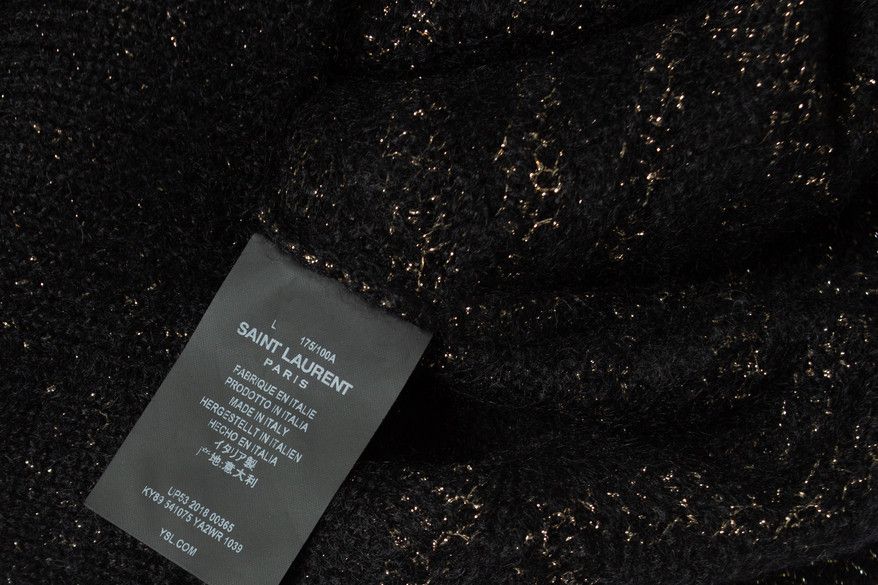 Saint Laurent Paris Saint Laurent, 2018 black and gold jacquard crewneck Size US L / EU 52-54 / 3 - 5 Thumbnail