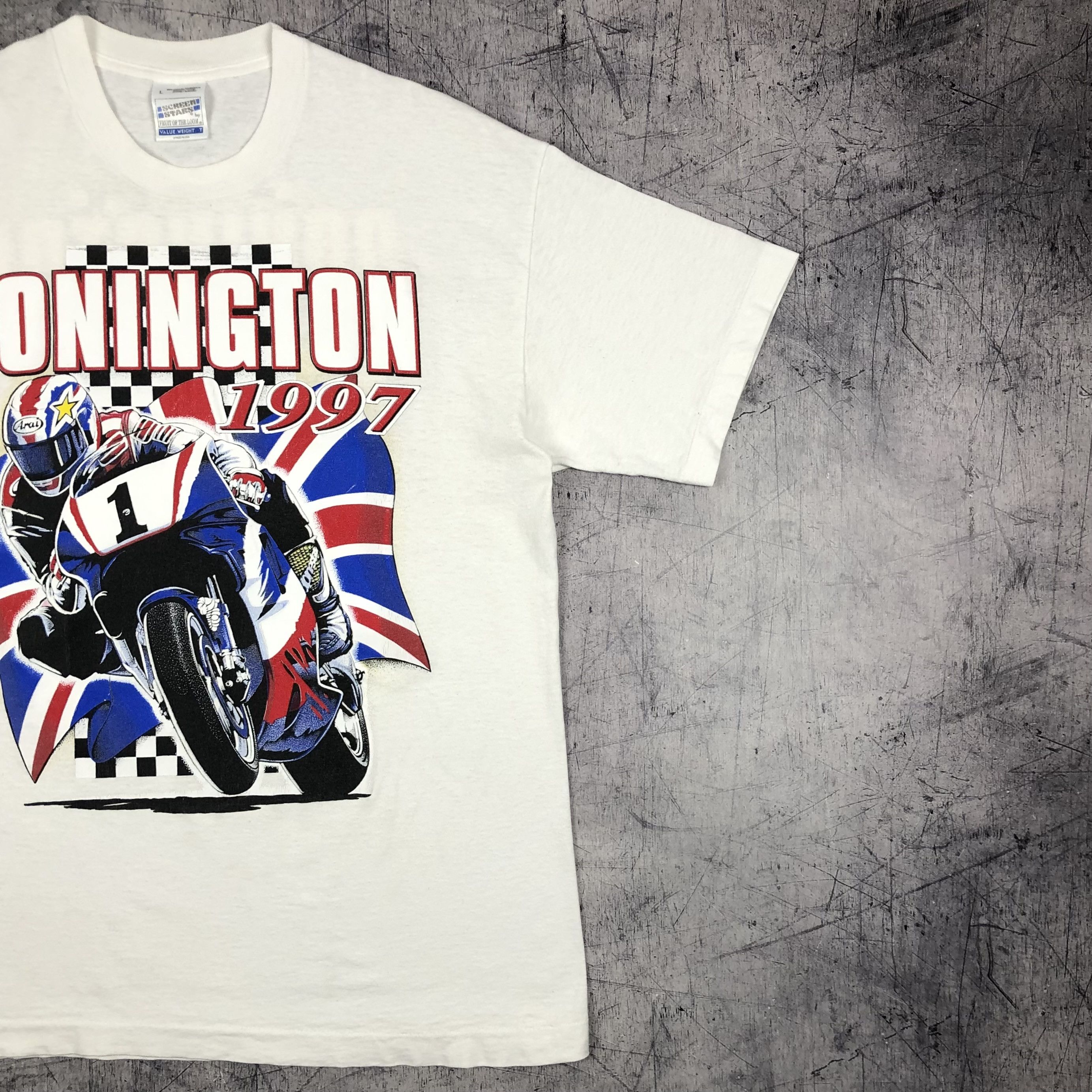 Vintage 1997 Donington MOTO Racing Grand Prix Tee Size US L / EU 52-54 / 3 - 7 Thumbnail