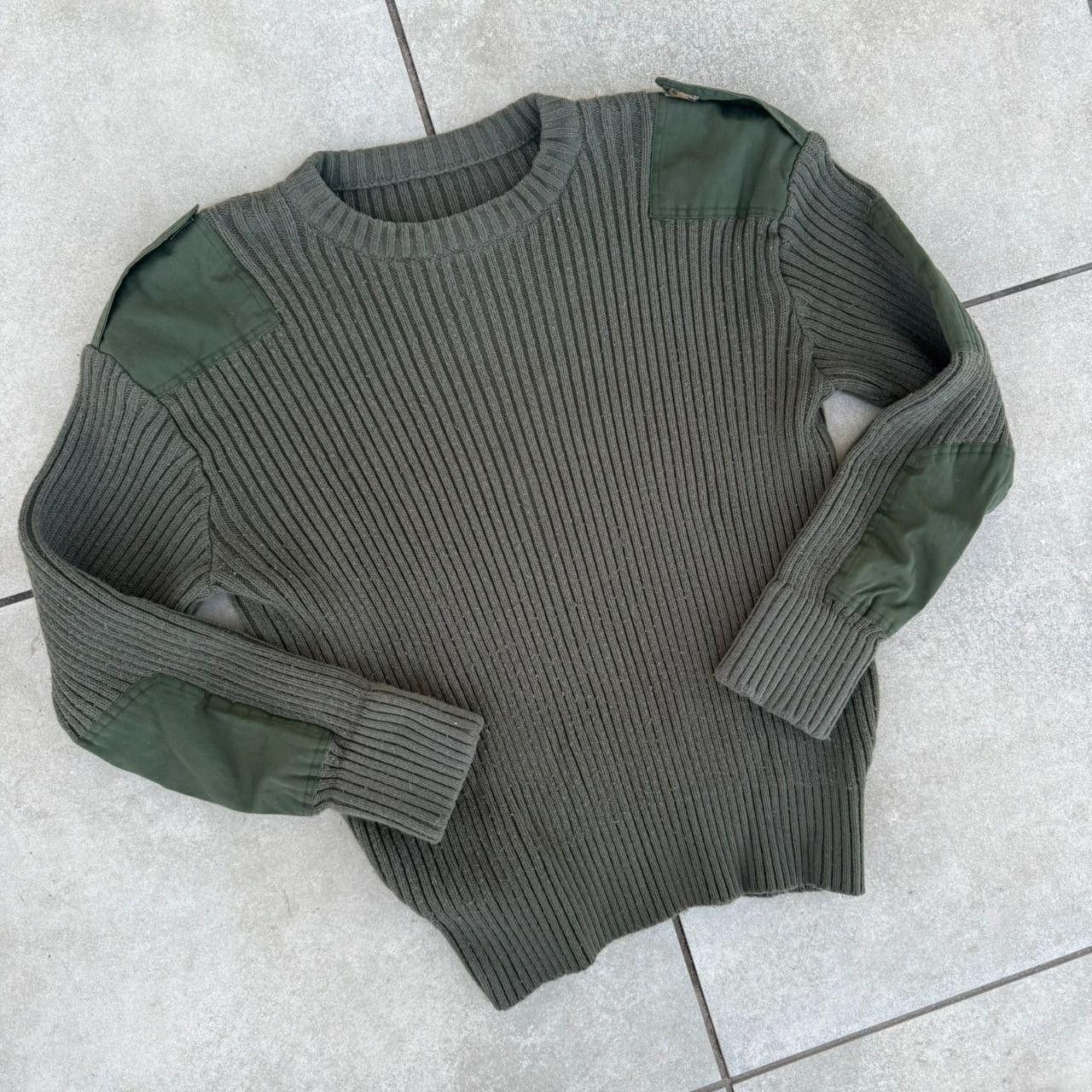 Vintage Vintage 90s Sweater Military Wool Green Dark Size US XL / EU 56 / 4 - 2 Thumbnail