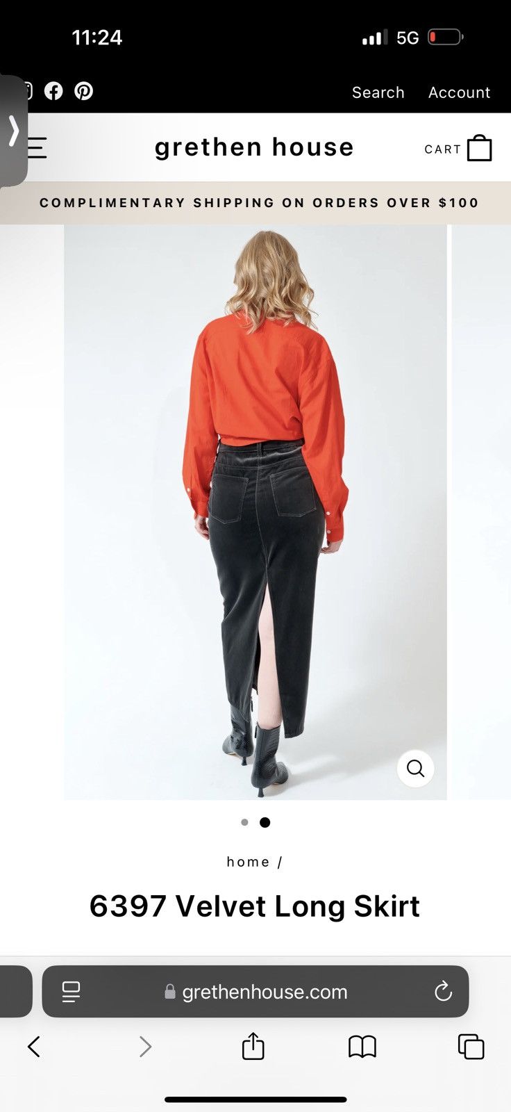 6397 6397 velvet maxi skirt w/ slit in back size 2 NEW with Tag Size 26" / US 2 / IT 38 - 4 Thumbnail