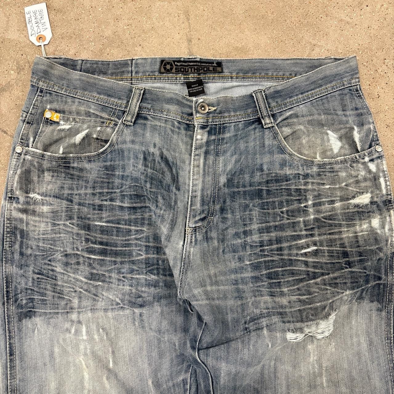 Southpole Y2K 2000s SouthPole Faded & Distressed Yellow Tab Jeans Size US 38 / EU 54 - 3 Thumbnail