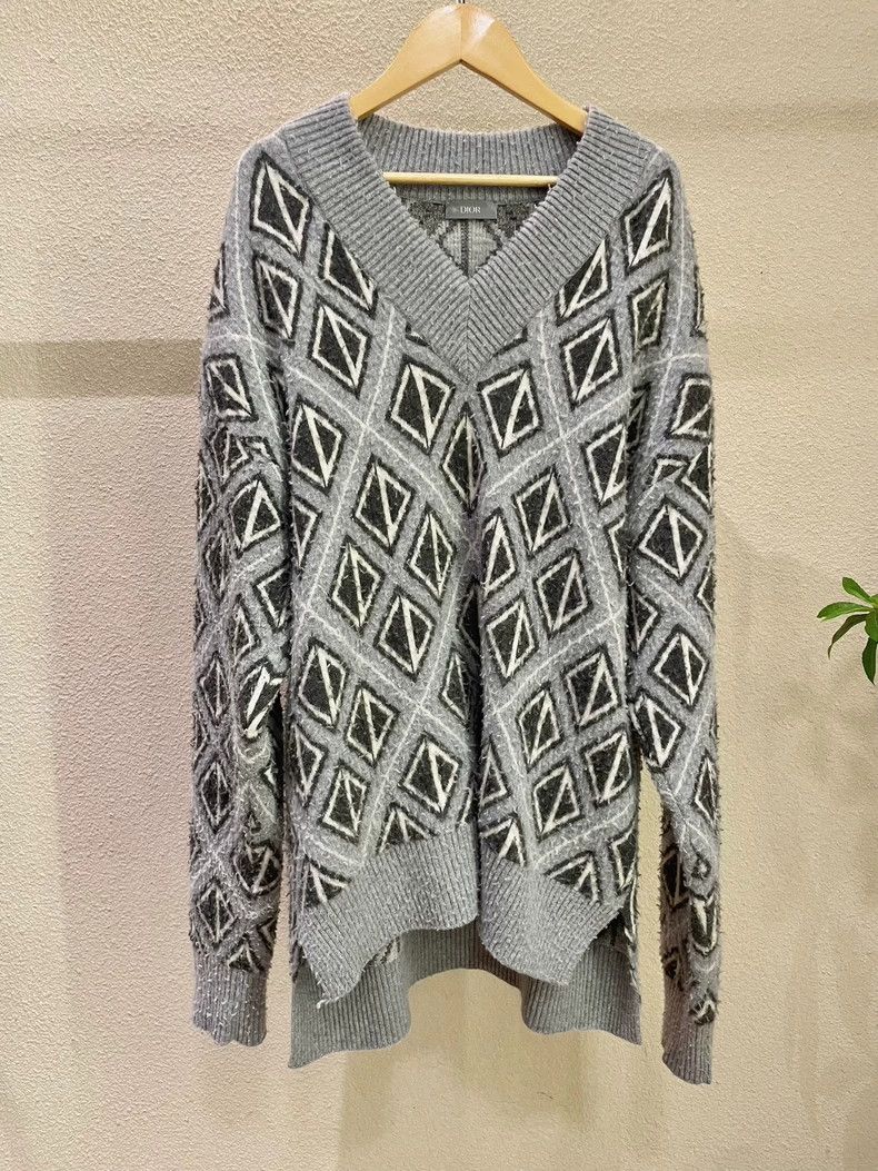 Dior Dior CD Print V-Neck Knit Sweater M - dmc Size US M / EU 48-50 / 2 - 1 Thumbnail