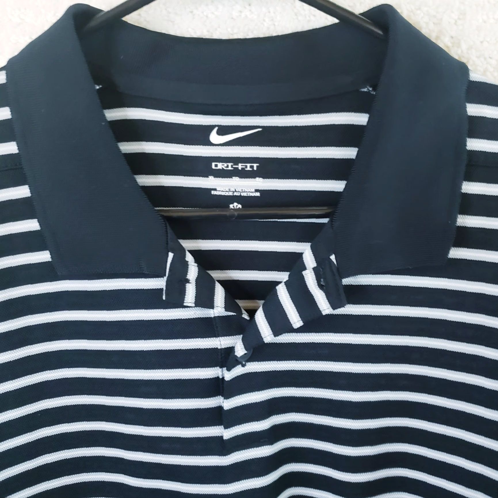 Nike Nike Polo Shirt Mens XL Black Gray White Striped Swoosh Dri-Fit Golf Preppy Outdoor Casual Shirt Size US XL / EU 56 / 4 - 4 Thumbnail