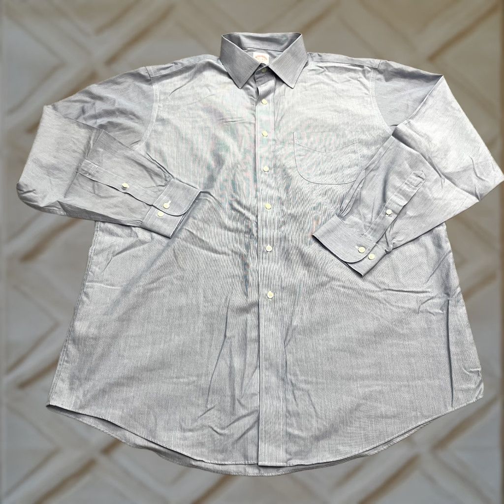 Brooks Brothers Brooks Brothers 346 Dress Shirt Mens 16.5 Blue Regular Fit Cotton Business Shirt Size 46R - 1 Thumbnail