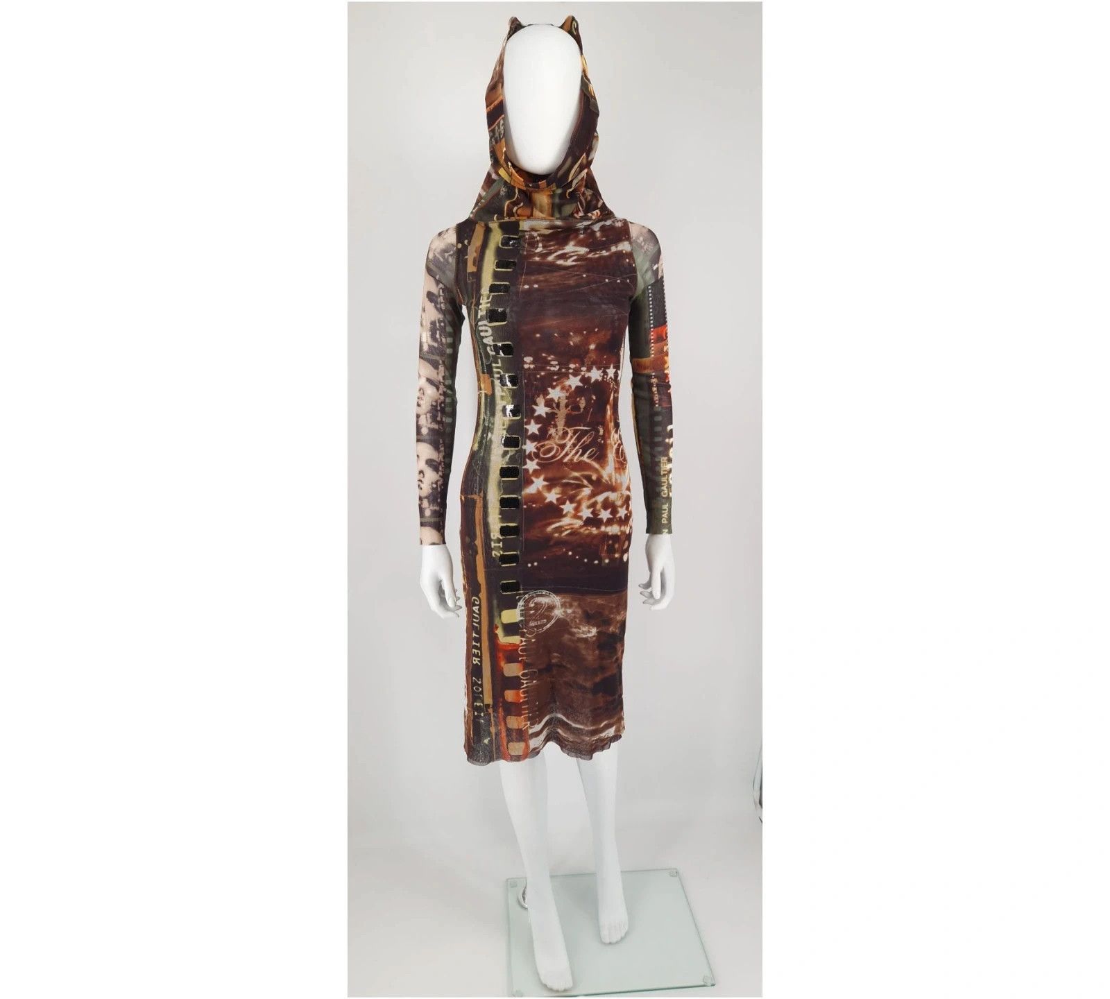 Jean Paul Gaultier JPG Mesh Dress Kissing Faces Size S / US 4 / IT 40 - 2 Thumbnail
