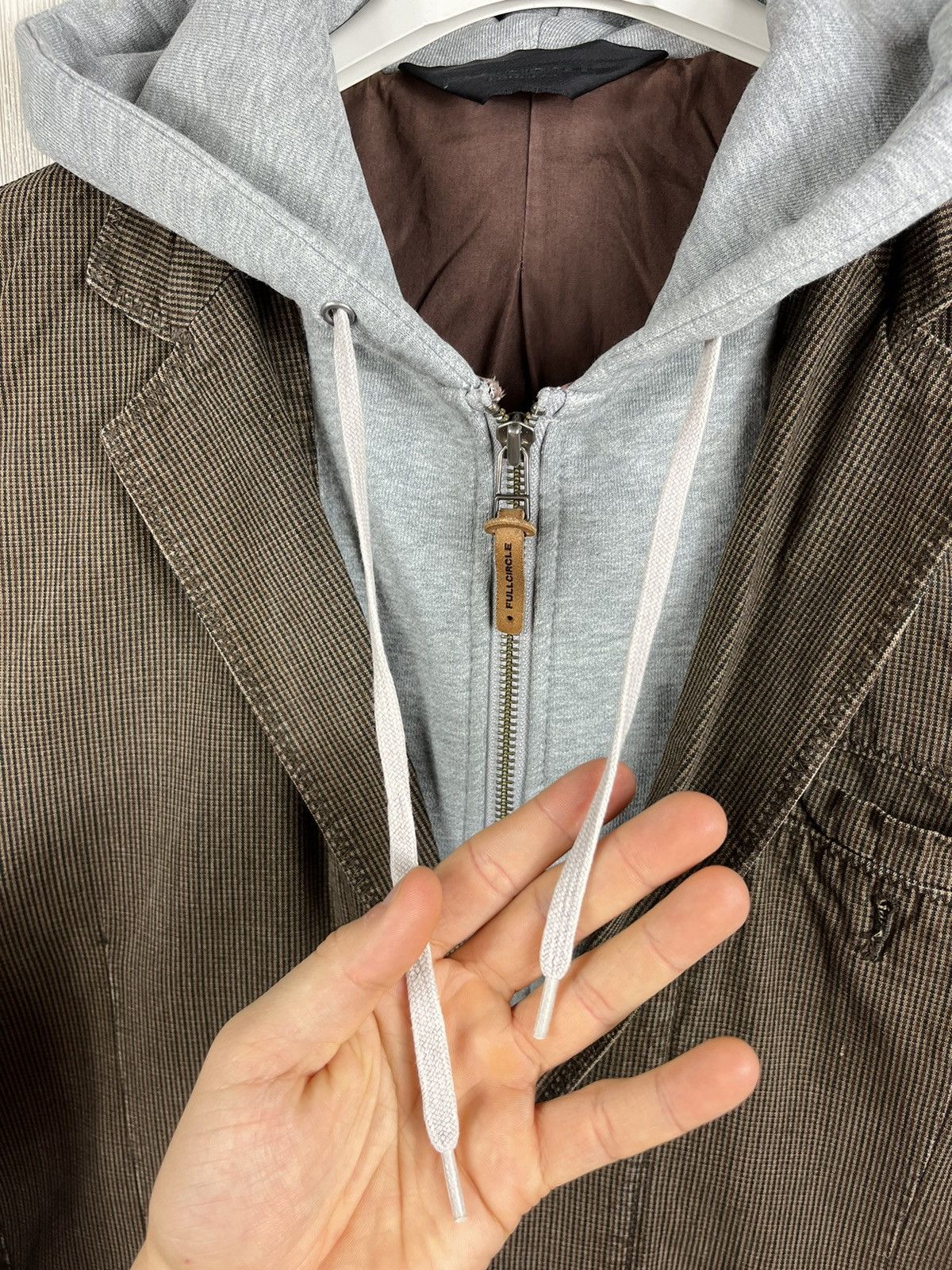 Japanese Brand × Vintage Vintage Fullcircle suit hoodie zip hooded blazer y2k jacket Size US L / EU 52-54 / 3 - 12 Thumbnail