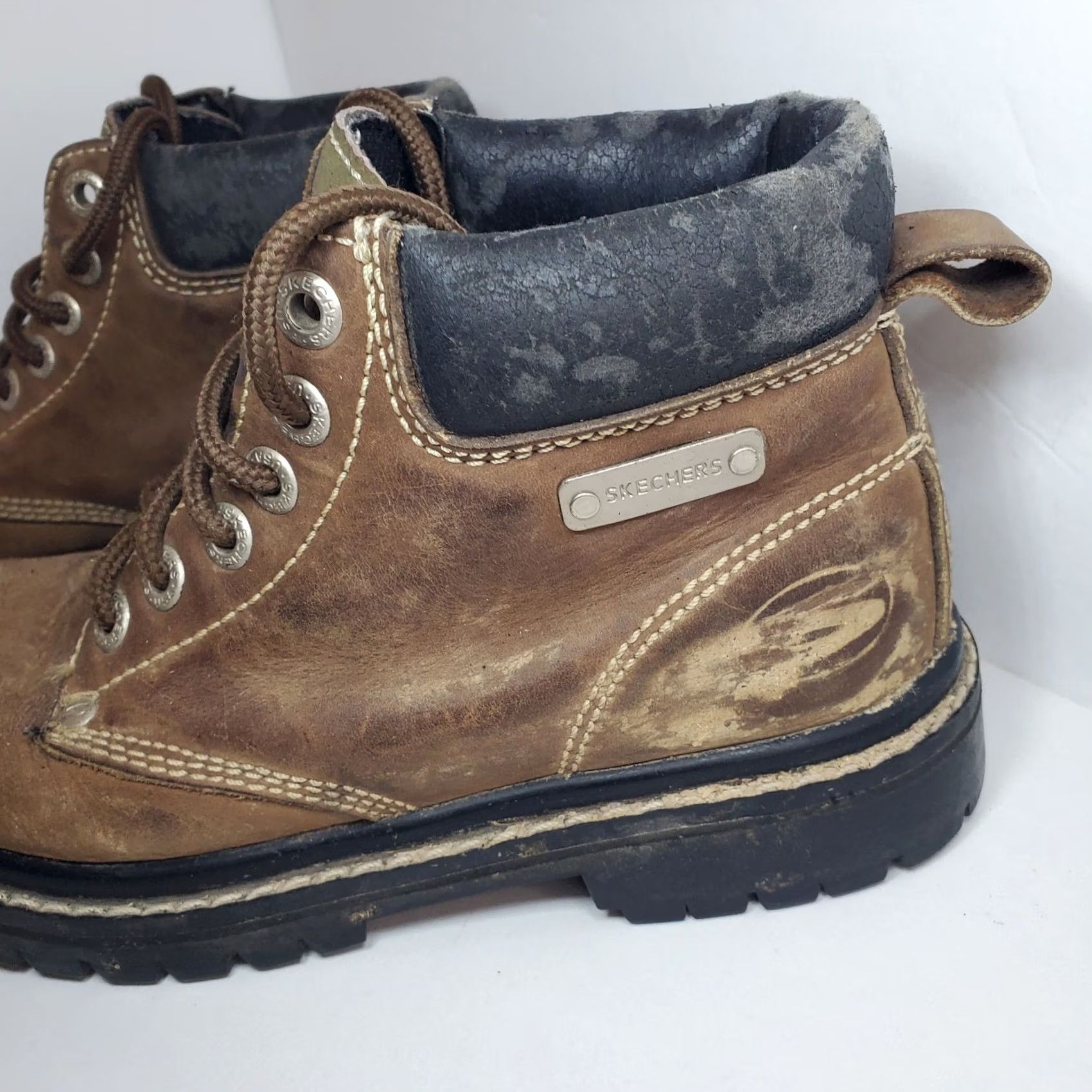 SKECHERS VINTAGE Sketchers Womens Sz 6 Brown Lug Boots 90s Y2K Chunky Grunge Distressed Boot Size US 6 / IT 36 - 7 Thumbnail