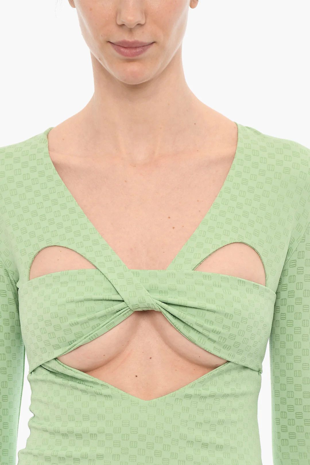 Ambush Design og1mm0426 Long-Sleeve Mini Dress in Green Size S / US 4 / IT 40 - 3 Thumbnail