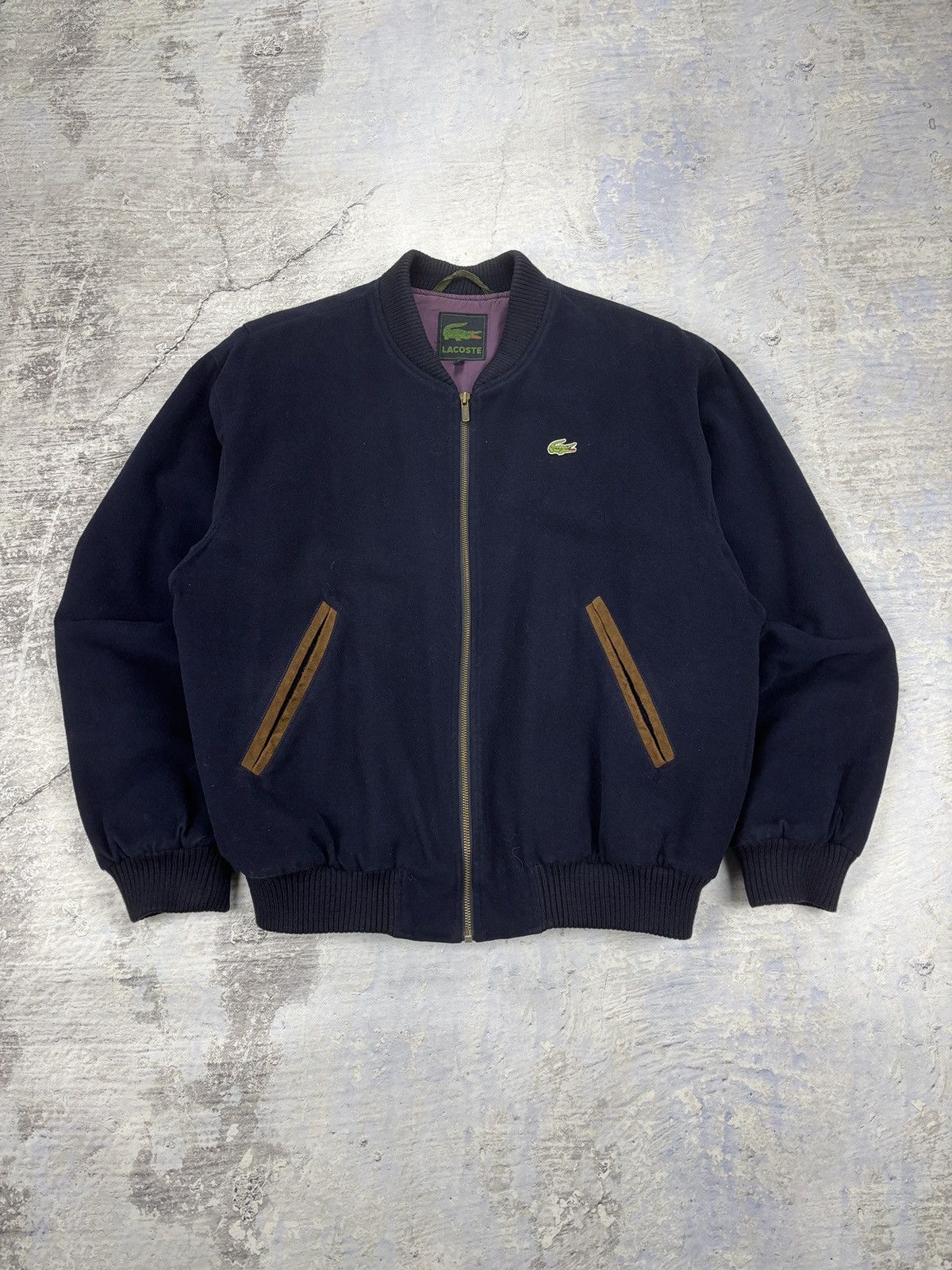 Lacoste Lacoste vintage wool jacket mens navy blue Size US L / EU 52-54 / 3 - 1 Thumbnail
