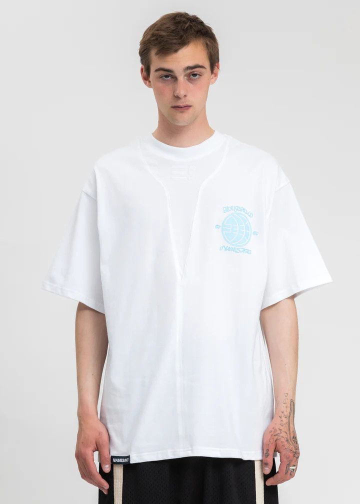 image of Namesake O1Mle0424 Oversized Sava Scrimmage T-Shirt In White, Men's (Size XS)