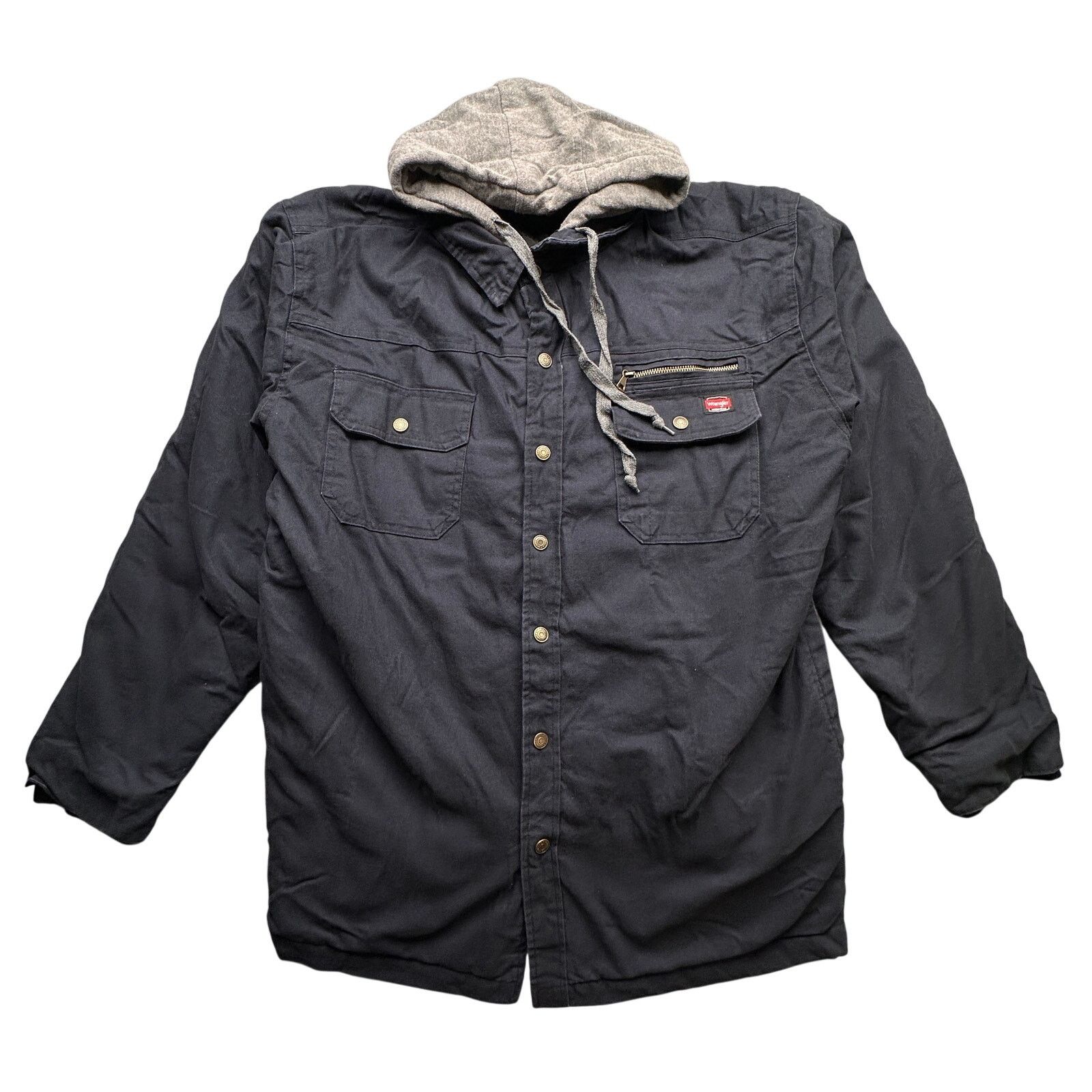 Wrangler Wrangler Canvas Hooded Work Jacket 55253 Mens XL Quilt Lined Size US XL / EU 56 / 4 - 1 Thumbnail