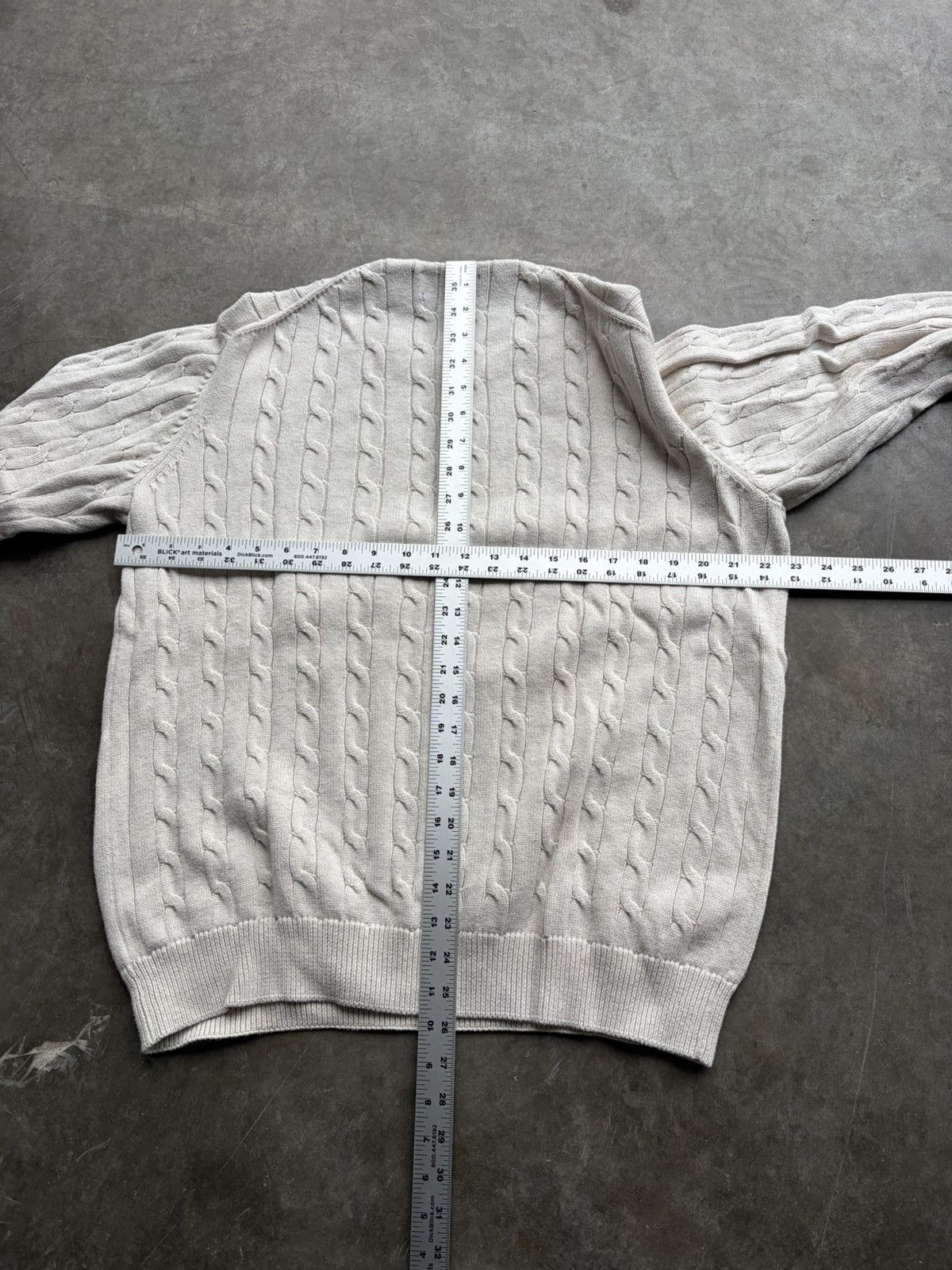 Chaps Chaps Cream Cable Knit Mens Pullover Sweater 1990s Sz L Size US L / EU 52-54 / 3 - 4 Thumbnail