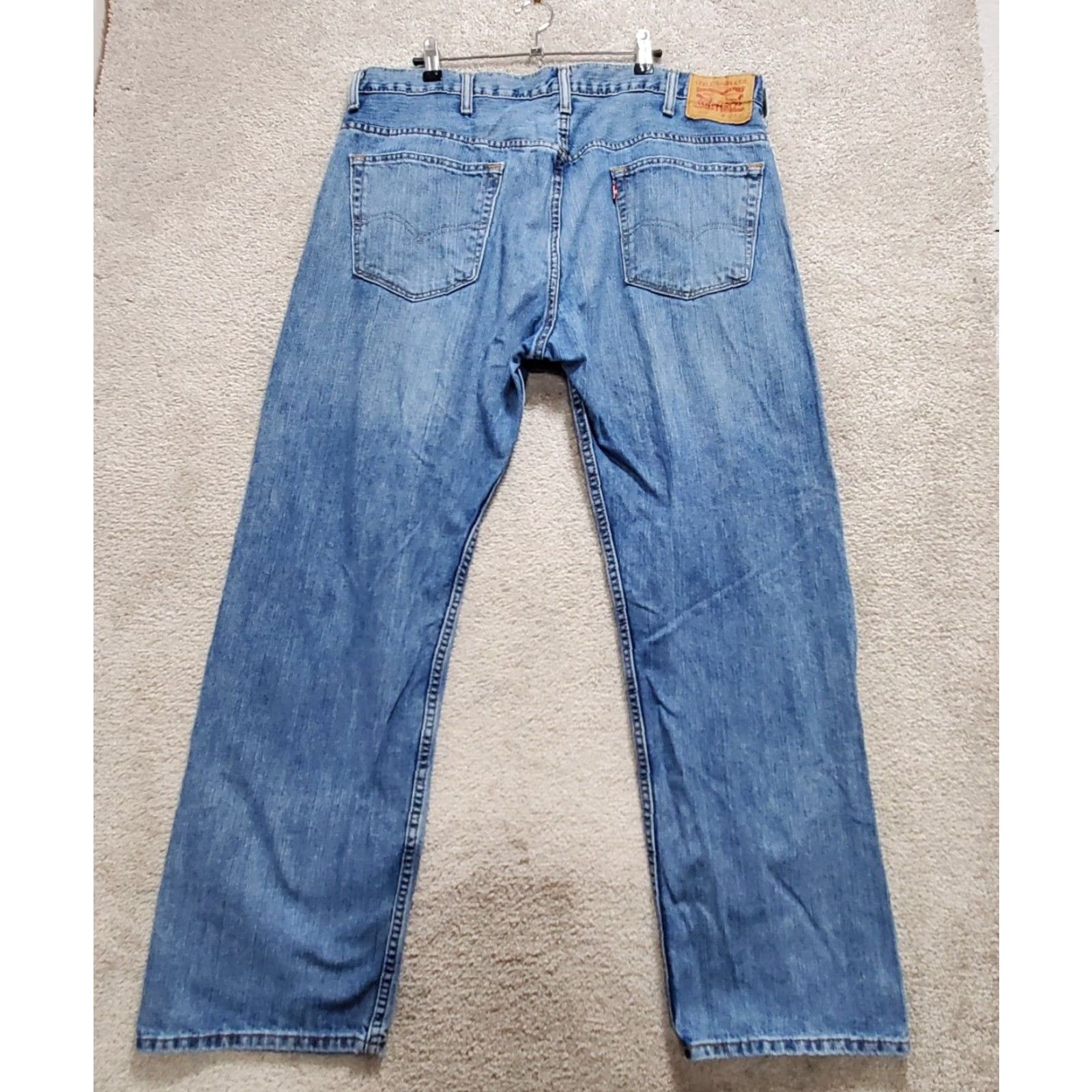 Levi's Levi's Jeans Men 38 X 32 Blue Denim 100% Cotton 5-Pockets Straight Leg Rugged Jeans Mens Regular Blue 5-Pocket Denim Straight Jeans Size US 38 / EU 54 - 2 Thumbnail