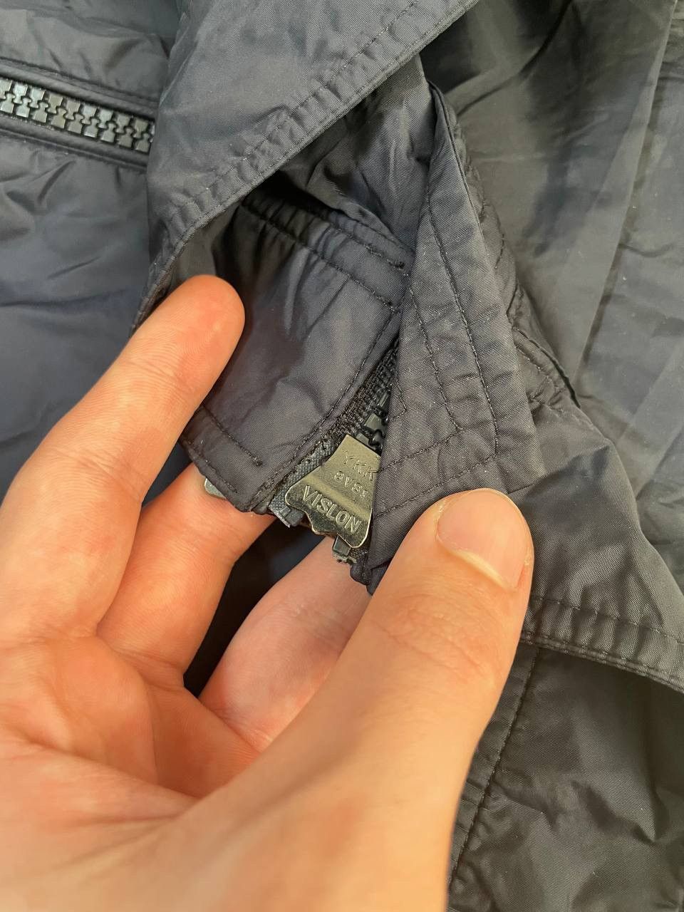 Moncler light jacket navy blue logo in hend 2 size S-M