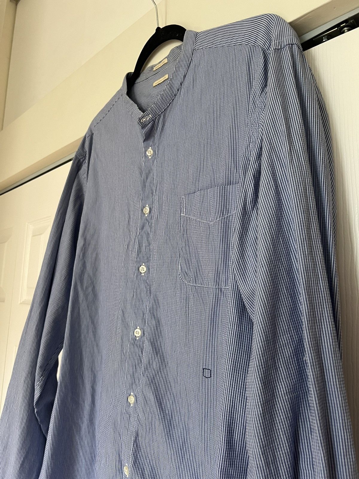 Massimo Alba Striped Band Collar Long Sleeve Button Up Size US XXL / EU 58 / 5 - 6 Thumbnail